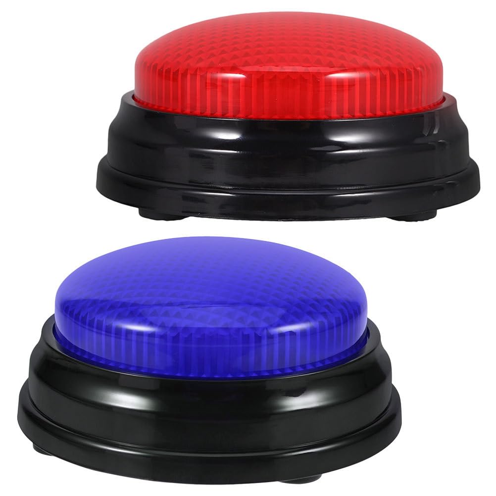 Toyvian Voice Button Game Buzzers with Lights and Sound 2 Pack Party Buttons for Interactive Games and Entertainment 3.54 Inch Ideal for Family Classroom and Trivia Activities