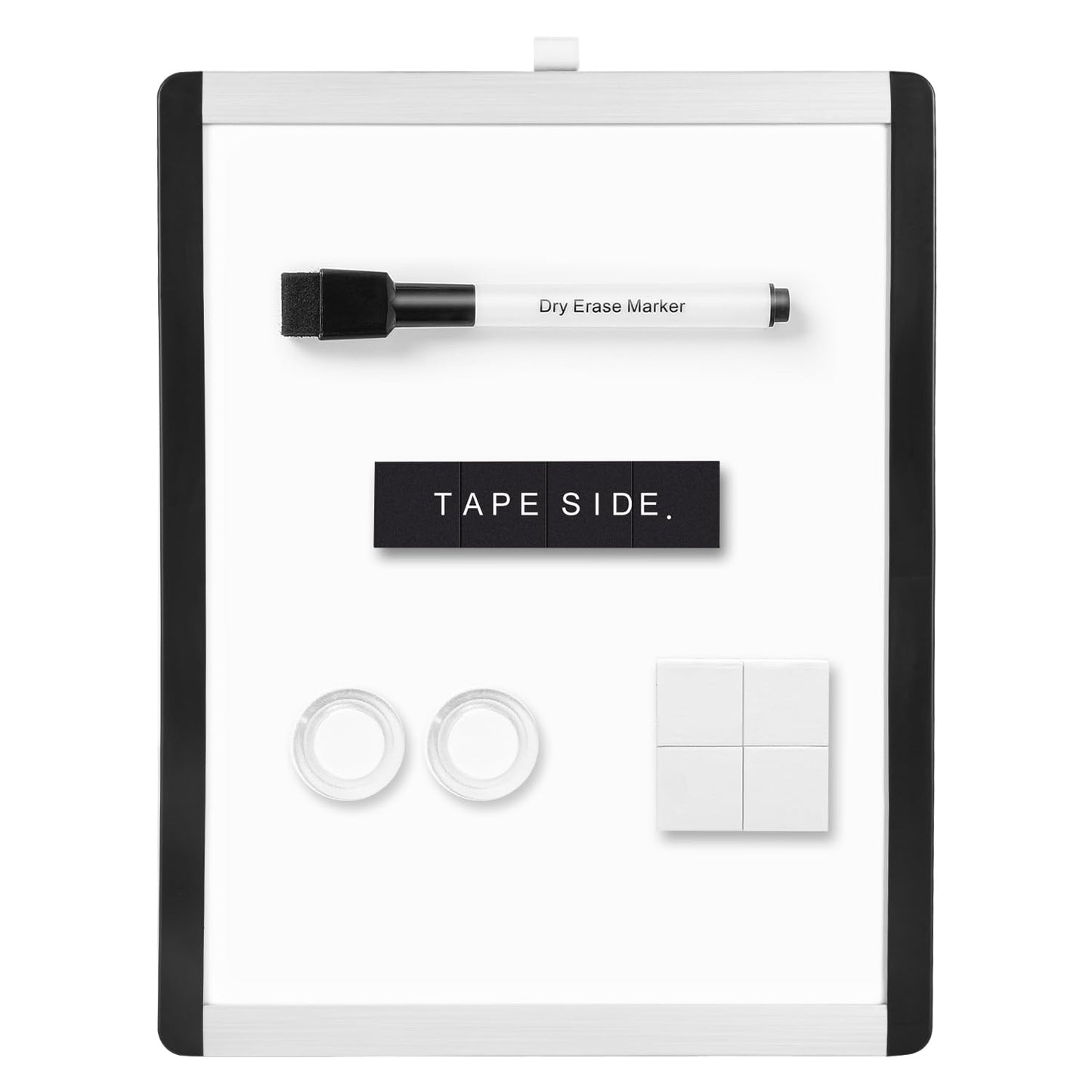 Amazon Basics Small Dry Erase Whiteboard, Magnetic, with Marker and Magnets, Lightweight, 8.5" x 11", Plastic/Aluminum Frame