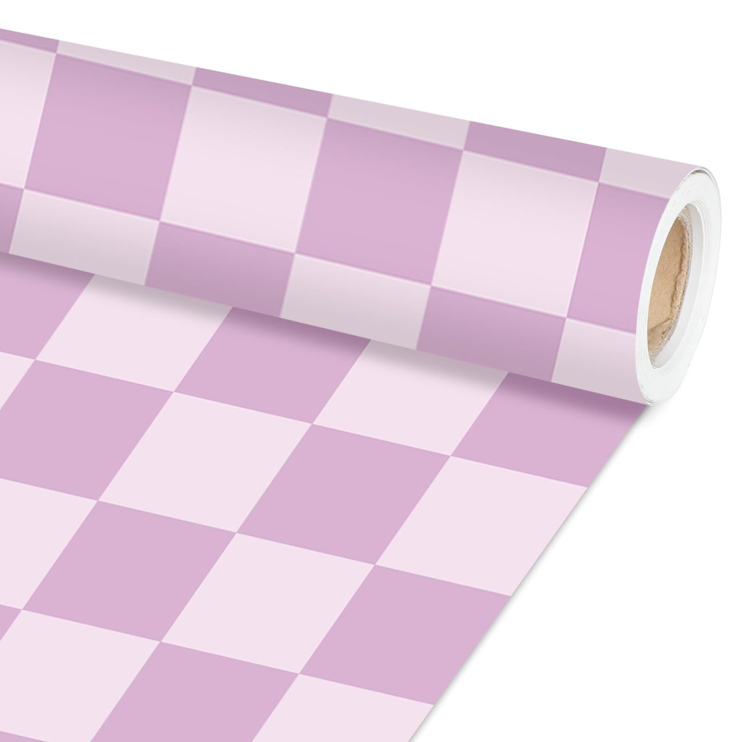 Purple Checked Bulletin Board Paper Roll Retro Pastel Purple Bulletin Board Background Back to School Classroom Decor Poster for Art Craft DIY Project Home Office Girls Party Supplies 17.7in x 20ft