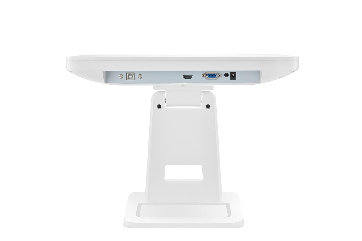 ANGEL POS 15.6 Inch 1920 x 1080 FHD IPS Touchscreen POS Monitor with Metal Stand, 10 Points Touch HDMI VGA, Waterproof Dustproof Screen 1080P, Indusitrial, Office, Retail, Gym, Warehouse (White)