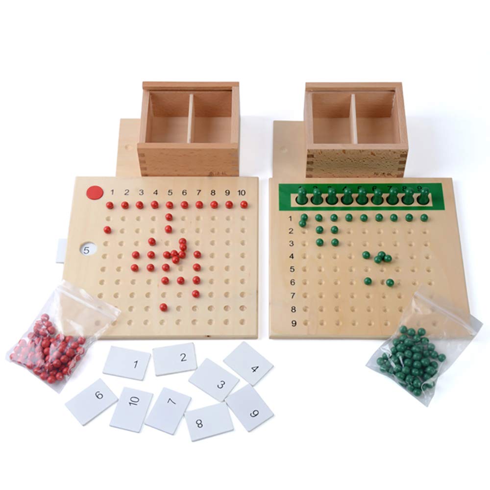 Kghios Montessori Multiplication and Division Board Montessori Math Toys Material for Toddlers Kids,Multiplication & Division Board