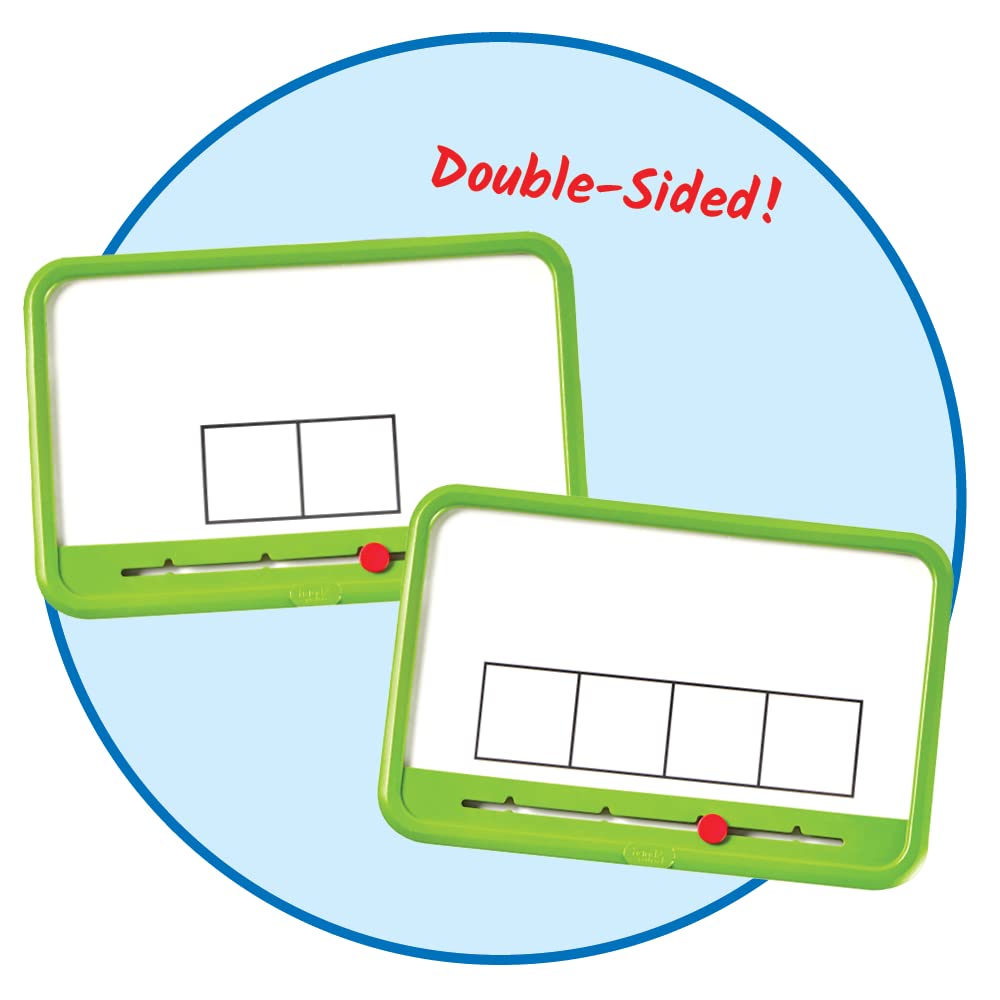 hand2mind Elkonin Boxes Magnetic Dry Erase Boards Set, Phonemic Awareness, Speech Therapy Materials, Letter Sounds for Kindergarten Phonics, Science of Reading Manipulatives (Set of 8), White