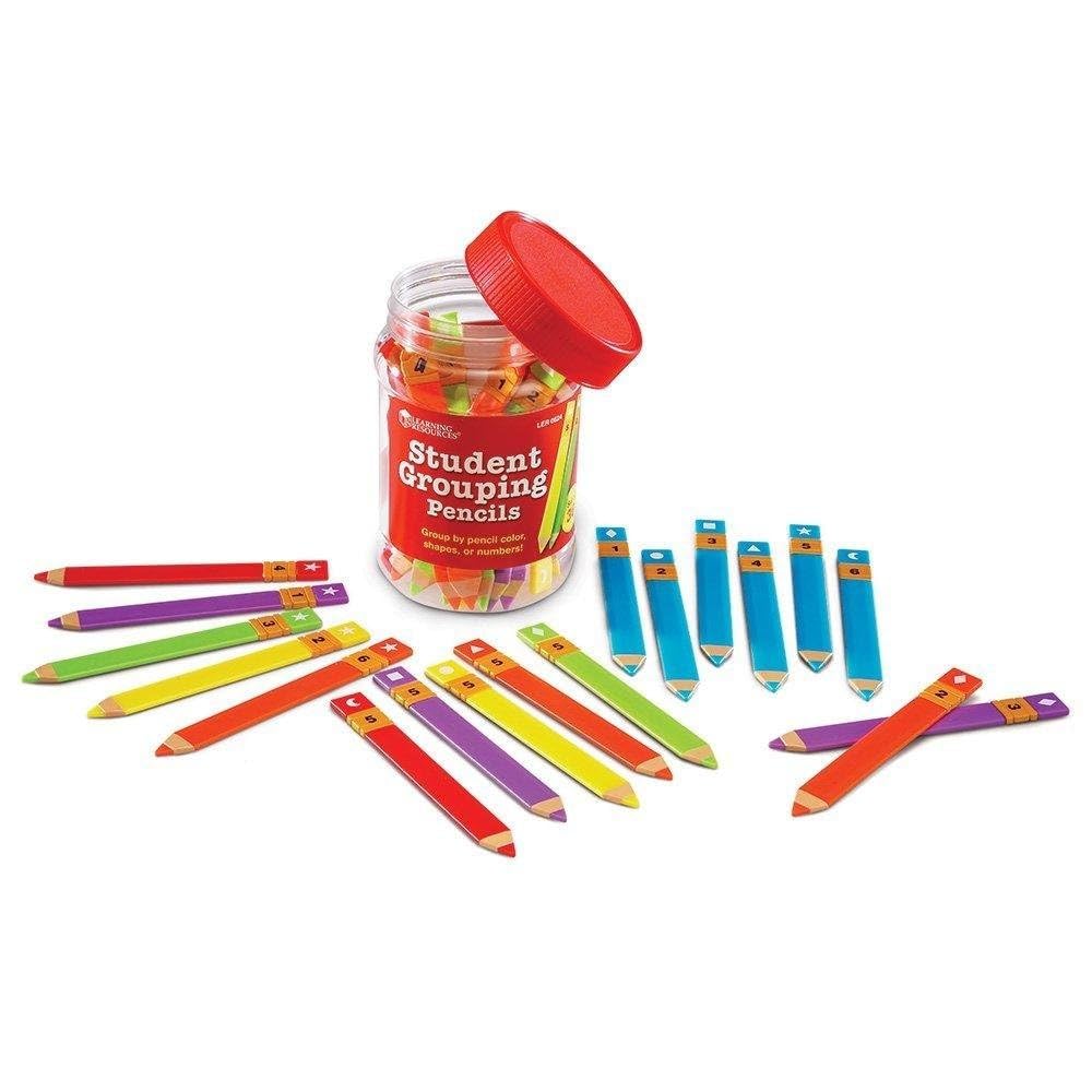 Learning Resources Student Grouping Pencils - Talking Stick for Classroom, Classroom Name Sticks, Name Pencils, Flip Stick for Students, Teacher Supplies