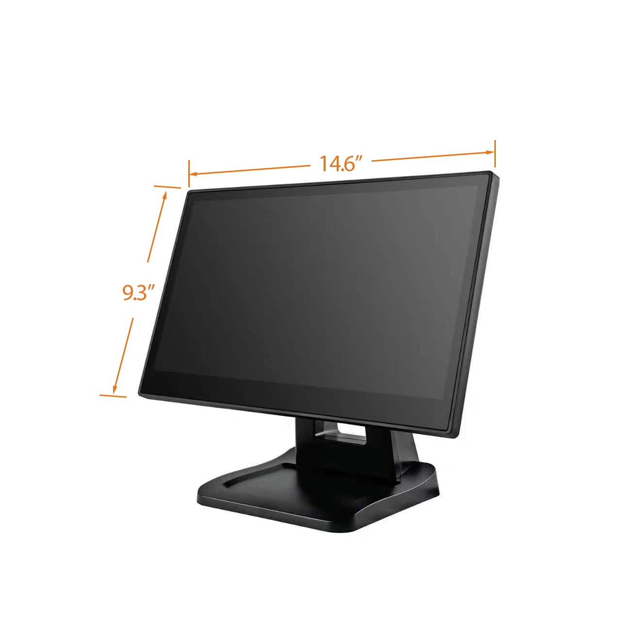 ANGEL POS 15.6 Inch 1920 x 1080 FHD IPS Touchscreen POS Monitor with Metal Stand, 10 Points Touch HDMI VGA, Waterproof Dustproof Screen 1080P, Indusitrial, Office, Retail, Gym, Warehouse (Black)