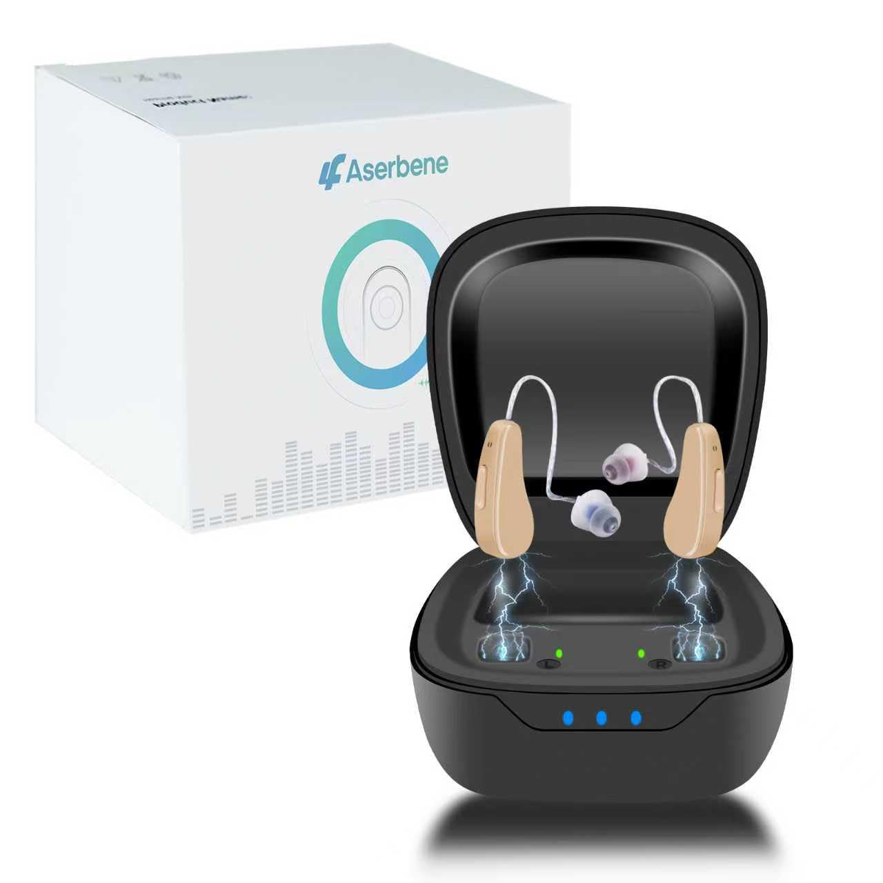 Aserbene Hearing Aids for Seniors Rechargeable – OTC Hearing Devices with Noise Cancelling, Easy to Use, Comfortable & Lightweight Design for Clear Daily Hearing