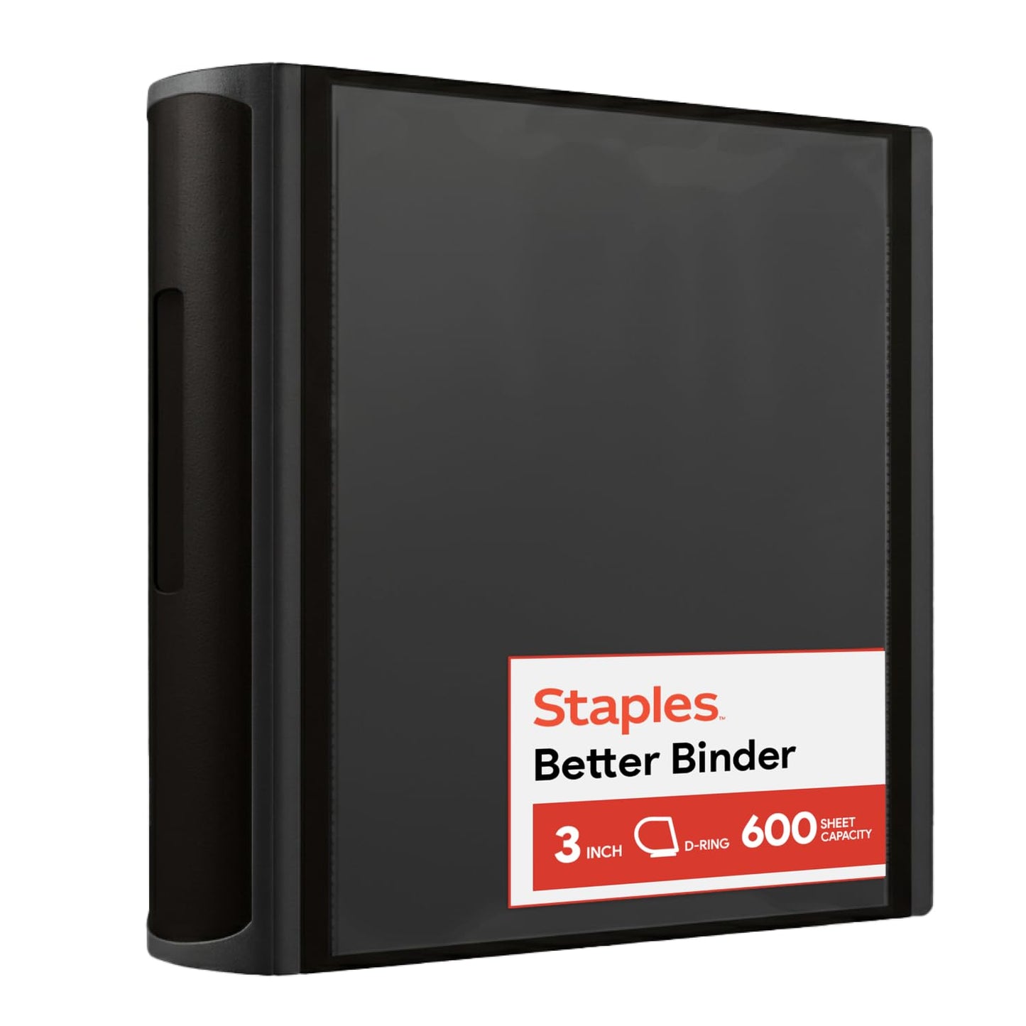 Staples Better 3-Inch D-Ring Binder, Black – Heavy-Duty 3-Ring Binder for School & Office Storage