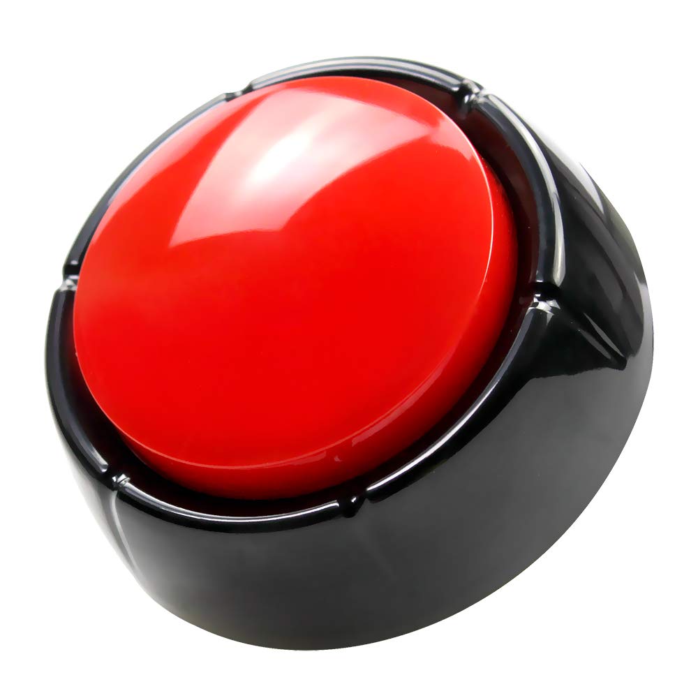 Recordable Button Easy Button Record Talking Button Sound Button 30 Seconds Dog Buttons for Communication Pet Training Buzzer, Funny Gift for Study Office Home (Red)