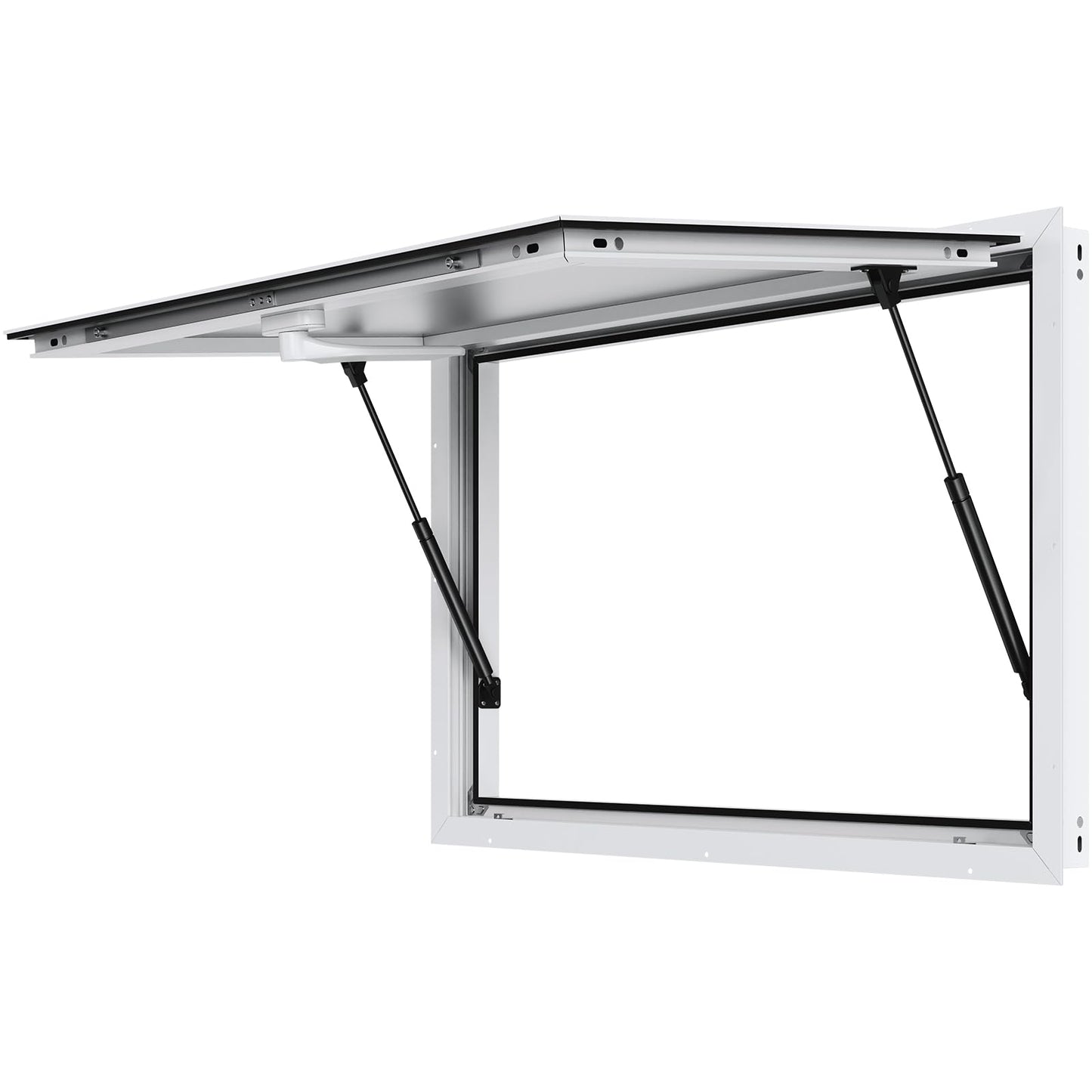 VEVOR Concession Window for Food Truck, 48 x 36 Inch, Silver, Double-Point Fork Lock, Awning Door Up to 85 Degrees, Glass Not Included