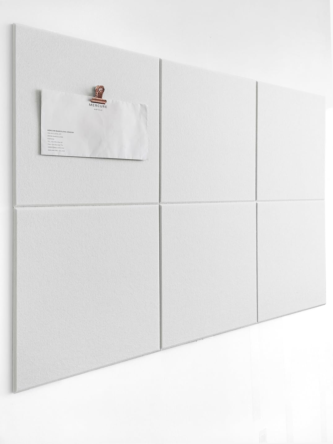 DECORITA Felt Bulletin Board- Cork Board Tiles Alternative - 6 Pack Square Felt Wall Tiles with Safe Removable Adhesive Tabs -