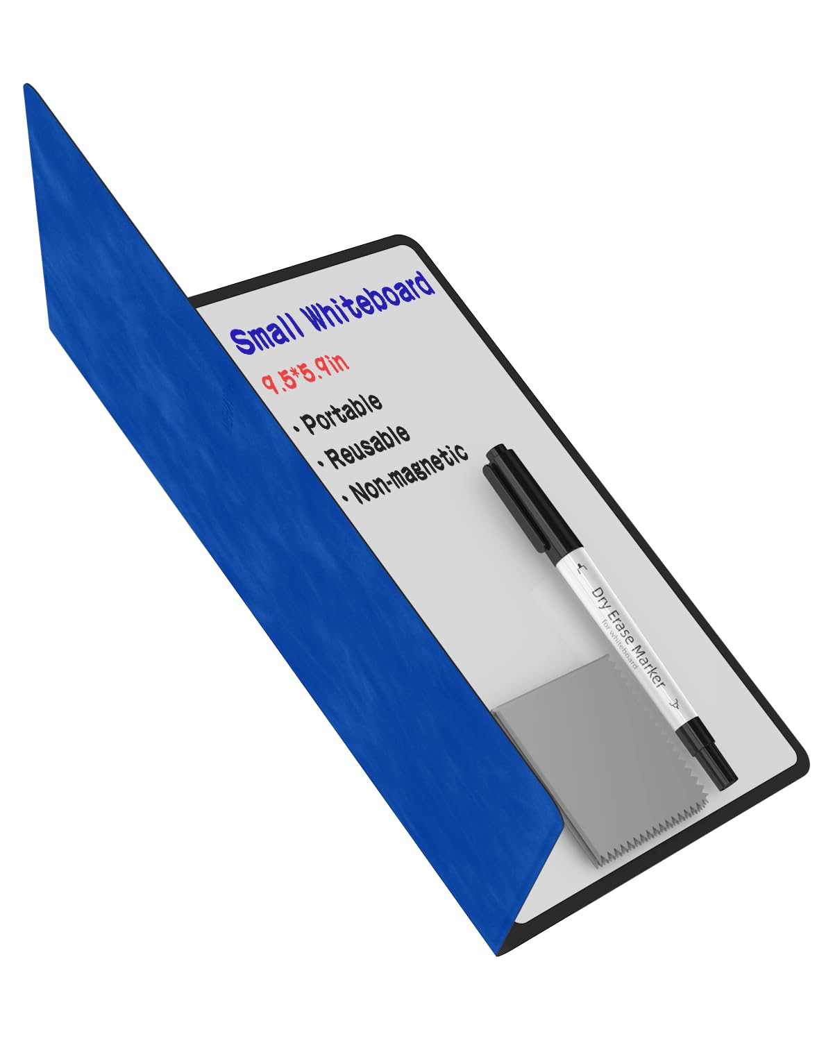 Mehaving Portable Small White Board Dry Erase Board, Reusable 9.5 * 6.6in Notebook Memo, Office Home Supplies Desk Accessories MH760 (Navy Blue)