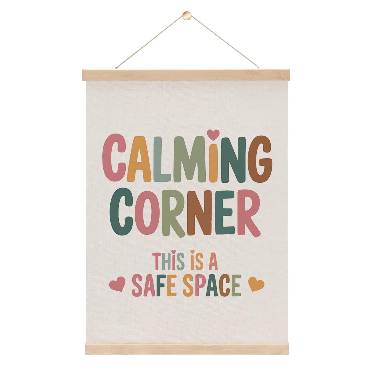 Calming Corner This Is a Safe Space Wall Art Poster Hanger,Boho Classroom Decor for Nursery Toddler Office Calming Corner Sign-Mental Health Gifts for Homeschool Classroom Decor 15.8x11.8 Inch