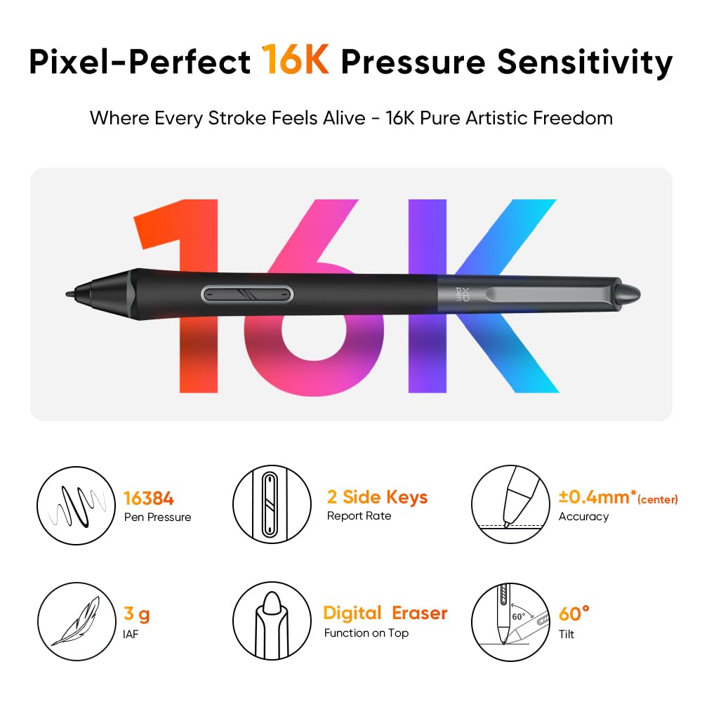 XP-PEN Artist 13.3 Pro V2 Drawing Tablet with Screen, 16K Pressure Sensitivity Digital Drawing Tablet for PC Mac Chromebook Android, Fully Laminated Graphic Tablet with Pen, Foldable Stand Included