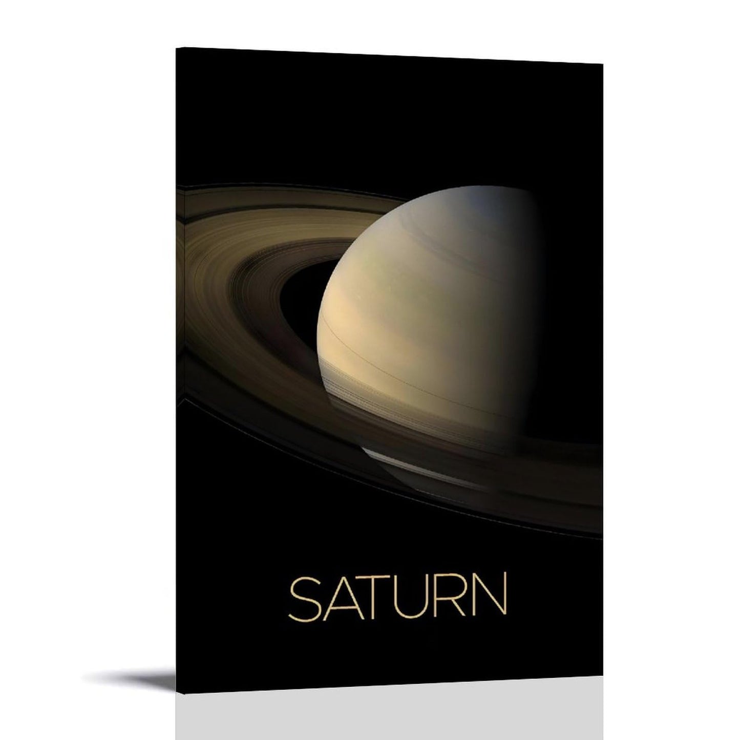 Solar System Planets Canvas Wall Art - Saturn Planet Space Poster for Kids Room Bedroom Classroom, STEM Educational Astronomy Decor, Science Gift for Boys Girls, 16x24 Inch Framed