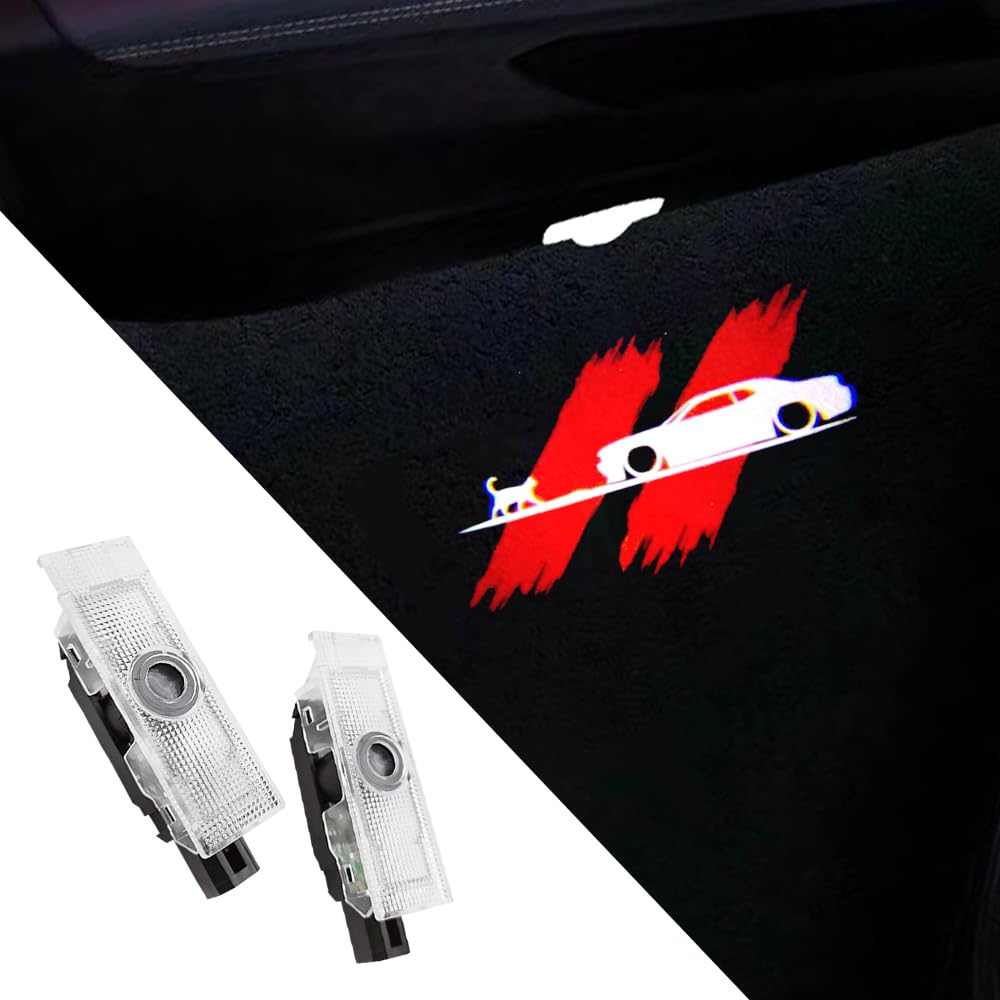 BuJinZeTui 2PCS Door Lights Logo for Challenger 2015-Present, LED Ghost Shadow Projection Light, Color 02, Plastic Material