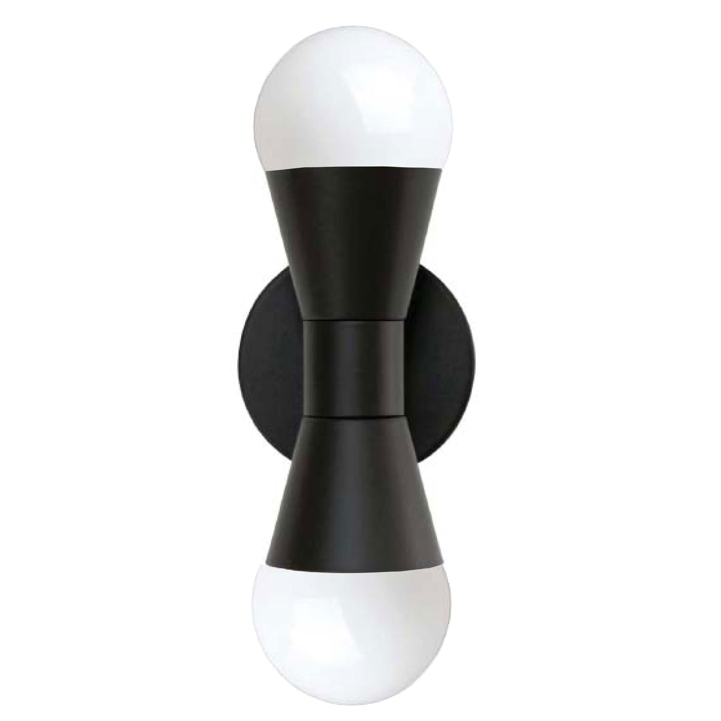 Dainolite 2 Light Wall Sconce Matte Black Incandescent FOR-72W-MB