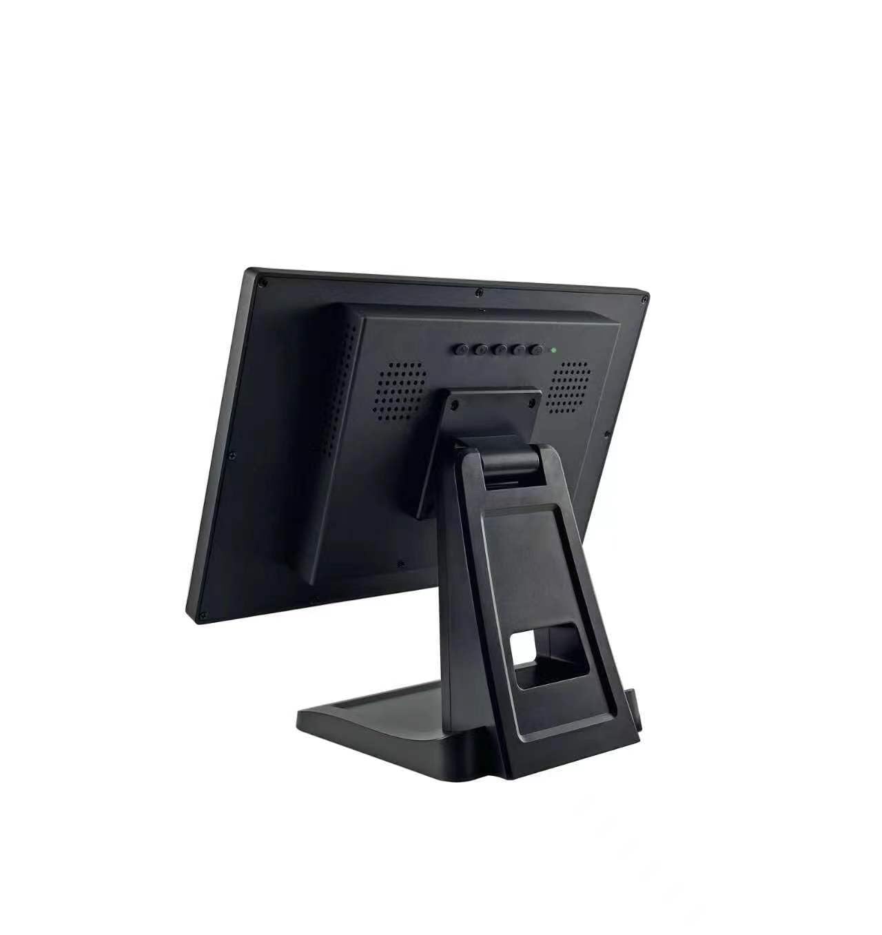 ANGEL POS 15.6 Inch 1920 x 1080 FHD IPS Touchscreen POS Monitor with Metal Stand, 10 Points Touch HDMI VGA, Waterproof Dustproof Screen 1080P, Indusitrial, Office, Retail, Gym, Warehouse (Black)