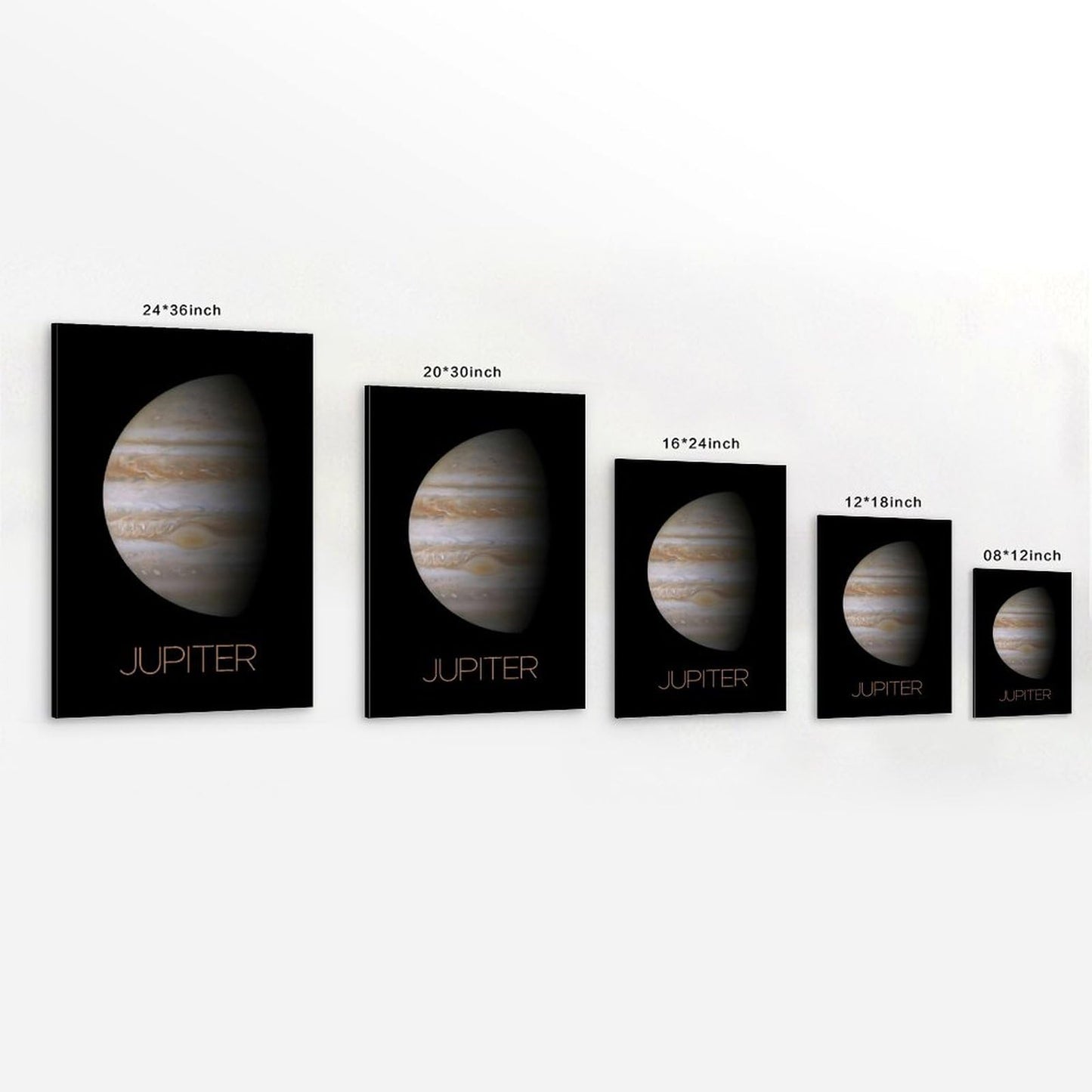 Solar System Planets Canvas Wall Art - Jupiter Planet Space Poster for Kids Room Bedroom Classroom, STEM Educational Astronomy Decor, Science Gift for Boys Girls, 12x18 Inch Framed