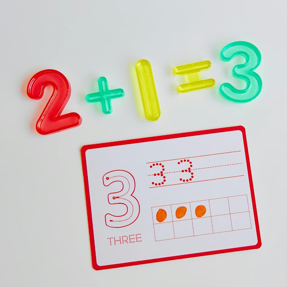 Math Task Boxes Set of 5 Math Manipulatives Themes 230+ Pieces of Number Rods, Base Ten Blocks, Ten Frame Disc Counters, Place Value Blocks, 0-9 Numbers, 3D Shapes, Activity Cards (Numbers)