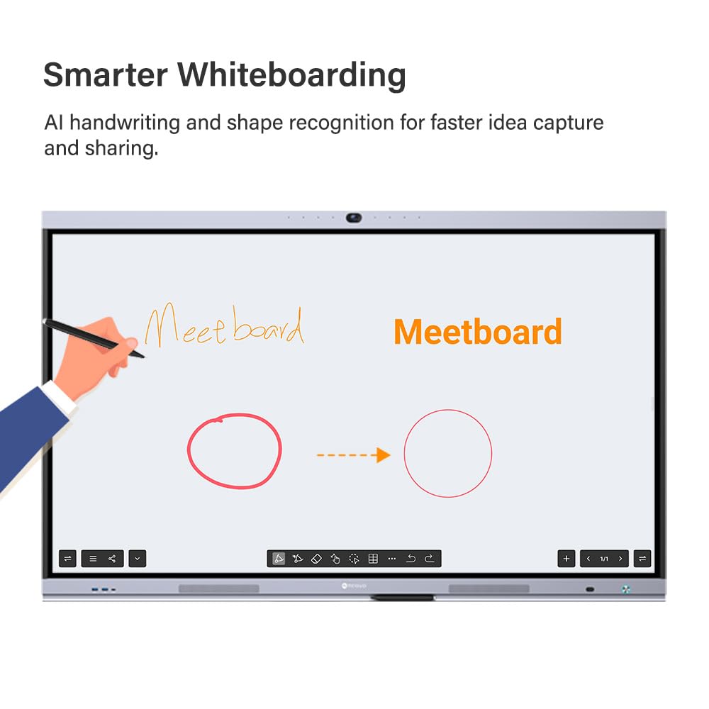 AG Neovo 65" Smart Board with Camera and Microphone, Google EDLA Certified Interactive Whiteboard for Business, Android 13, 4K Resolution, Wireless Screen Sharing, Digital Whiteboard (IFP6504P-AO)
