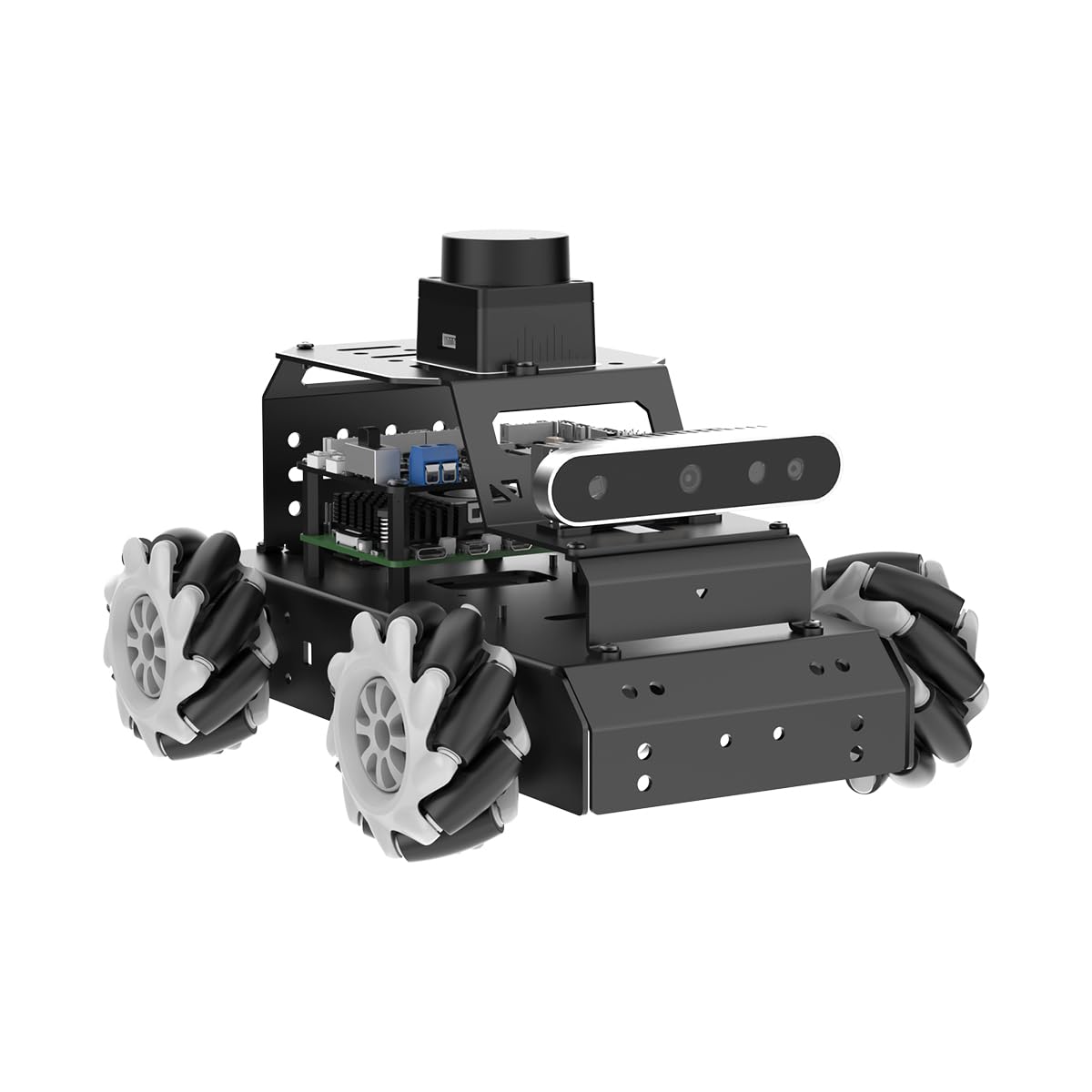 ROS2 Robot Car for Raspberry Pi 5 Programmable AI Smart Robot Kit 3D Depth Camera Lidar SLAM Mapping Navigation Path Planning Autonomous Driving 360° Movement Chassis, MentorPi M1 with RPi 5 8GB