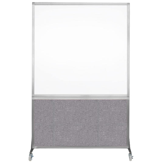 DivideWrite Mobile Whiteboard | Double Sided Dry Erase Board | Portable Office Cubicle Partition | Display for Classrooms, Conference Rooms, Meeting Areas and More | Cloud Gray 4' Wide X 6' Tall