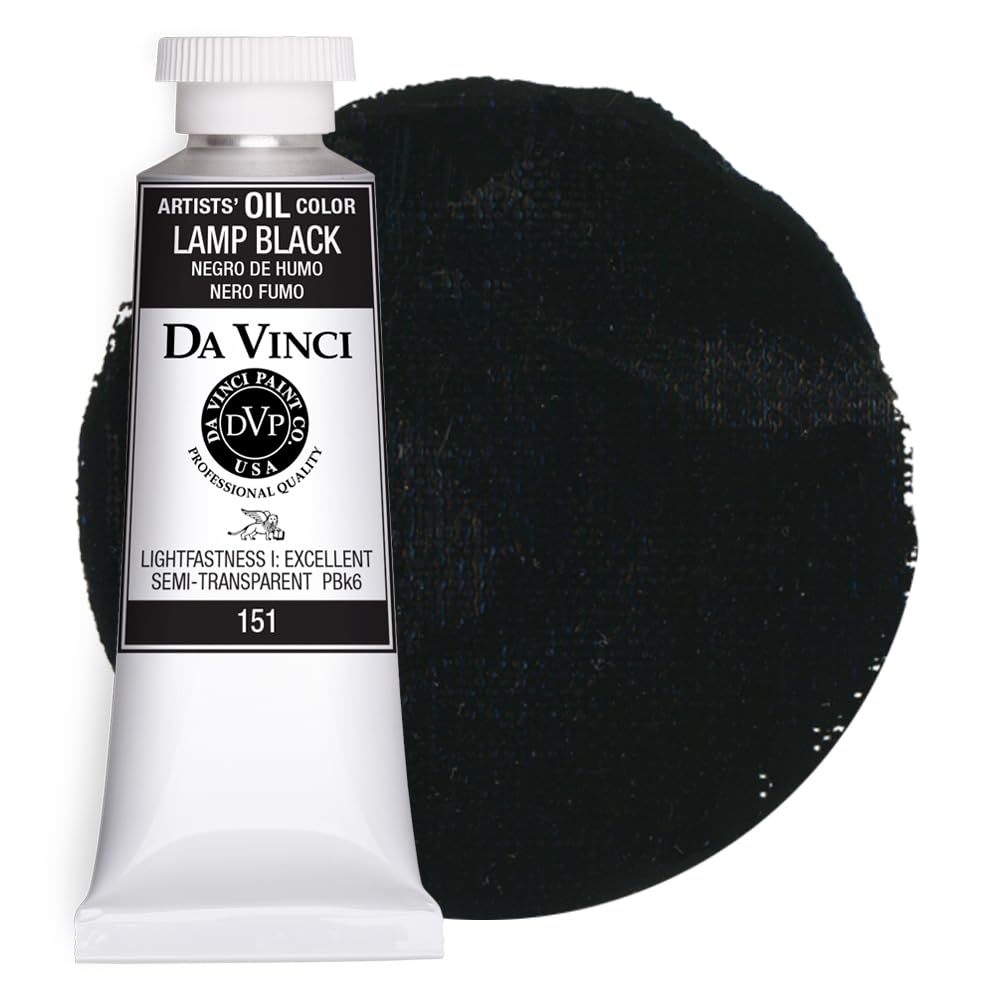 DA VINCI discomfort-reducingTS Professional Artist Oil discomfort-reducingt, Lamp Black, 1.25 Fl Oz