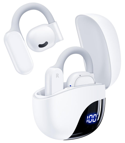 AI Translation Earbuds Real Time 164 Languages 80H Playtime Translator Ear Buds Audifonos Traductores Inglés Español Wireless Earphones Bluetooth AI Headphone for Travel Meeting Learning K08 White