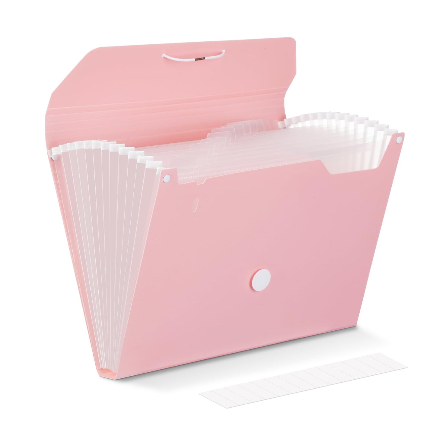 Comix Accordion File Organizer, 13 Pocket, Pink