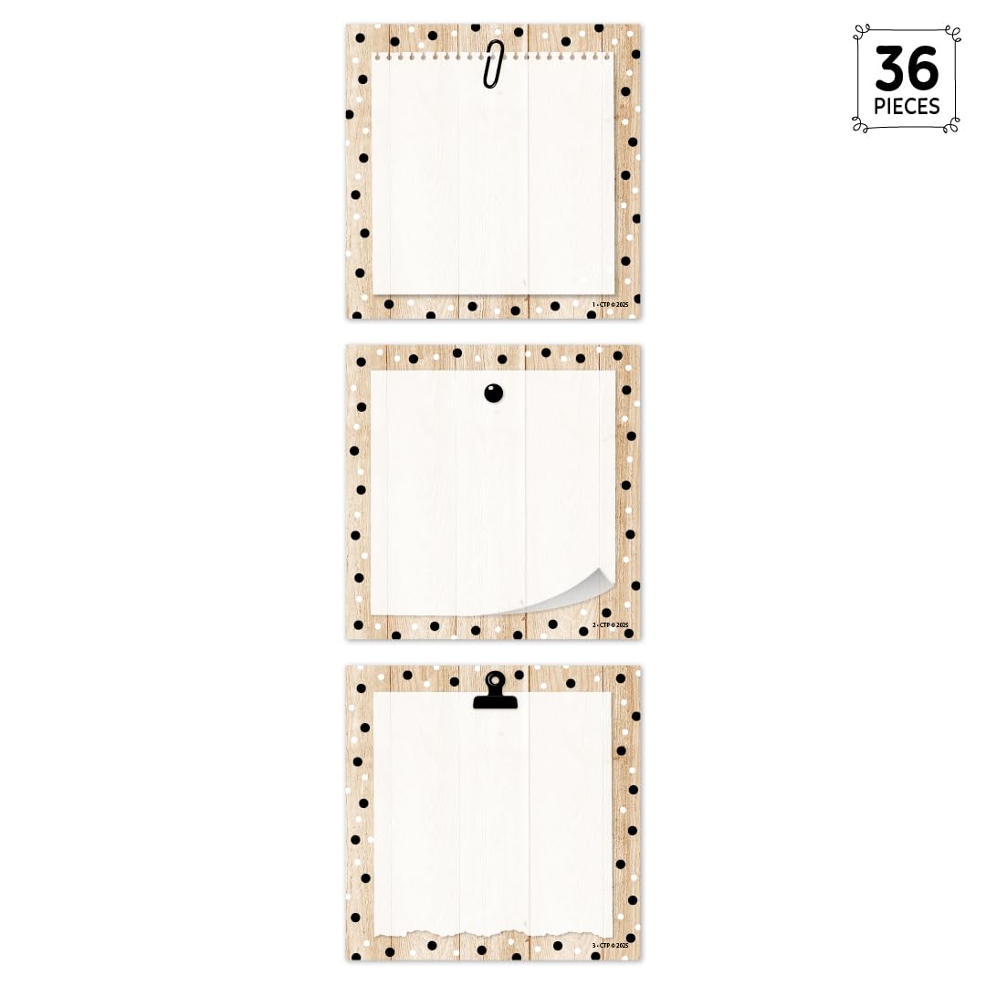 CTP Core Decor Polka Dots on Wood 3" Designer Cut-Outs (#11067 Creative Teaching Press)