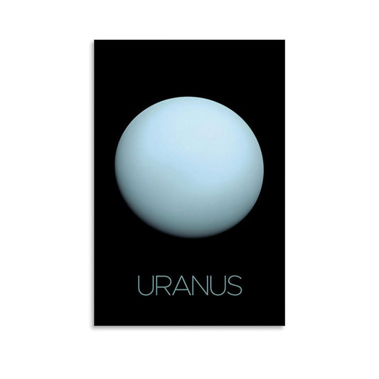 XIAOLOUTINYU Solar System Canvas Wall Art - Uranus Planet Space Poster for Kids Room Bedroom Classroom, STEM Educational Astronomy Decor, Science Gift for Boys Girls Teens, 16x24 Inch Unframed