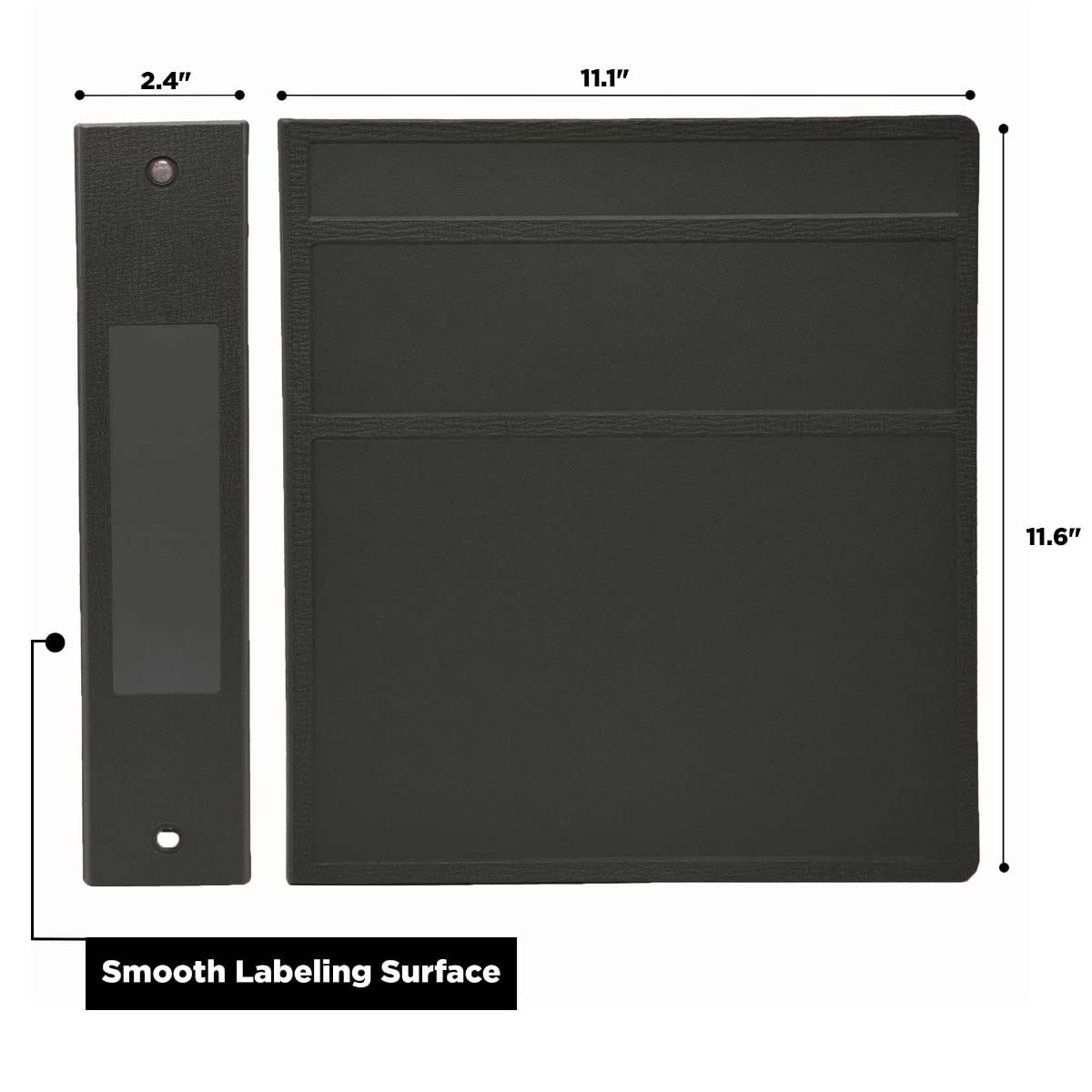 Carstens 2-Inch Heavy Duty 3-Ring Binder - Side Opening, Black, Durable Plastic, Precision No-Gap Rings, Waterproof Covers, No Pockets, Holds 300 Letter-Sized Sheets, BPA-Free, Made in USA (5829-3R)