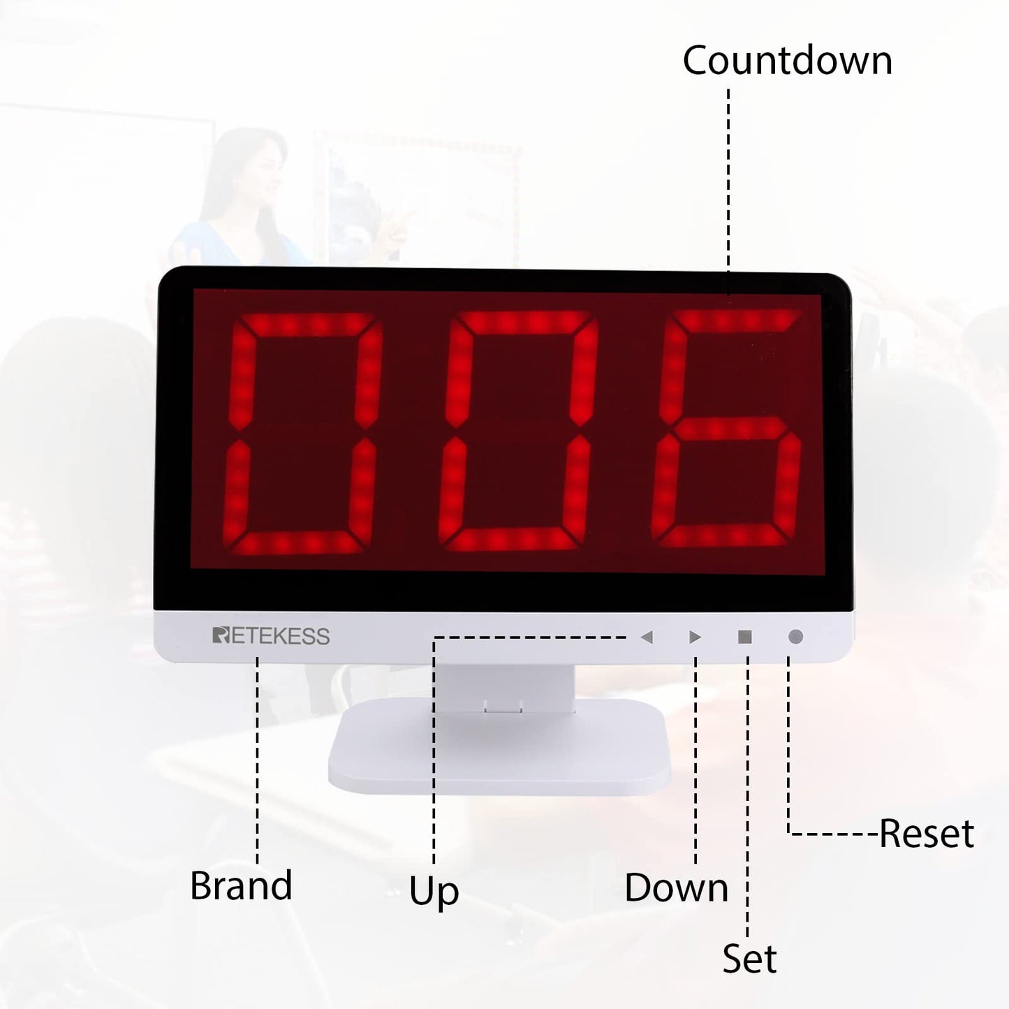 Retekess TM101 Wireless Quiz Answer Game Buzzer System, Add Up to 32 Buttons,262ft,Auto-Sleep,10 Buzzers for Game Show,Family Game Nights,Debate Contests in Companies,School Contest