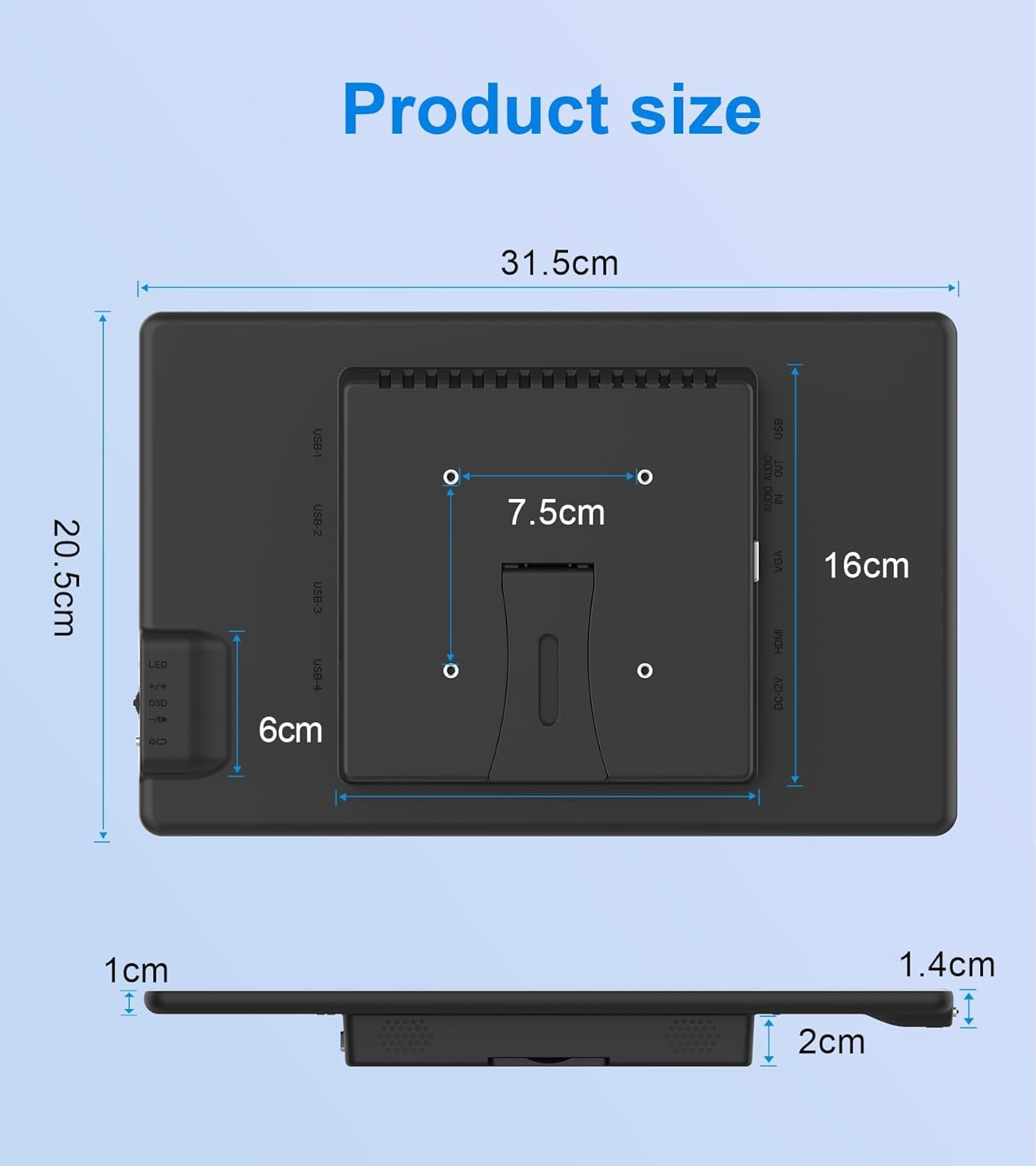 JUNEBOX 13.3'' Portable Touch Screen Monitor,VESA Touchscreen Display,1080P 10-Point HDMI VGA Port Ultra-Slim Portable Laptop Touchscreen Monitor for PC MacBook Phone PS Xbox(13.3 inch) 1