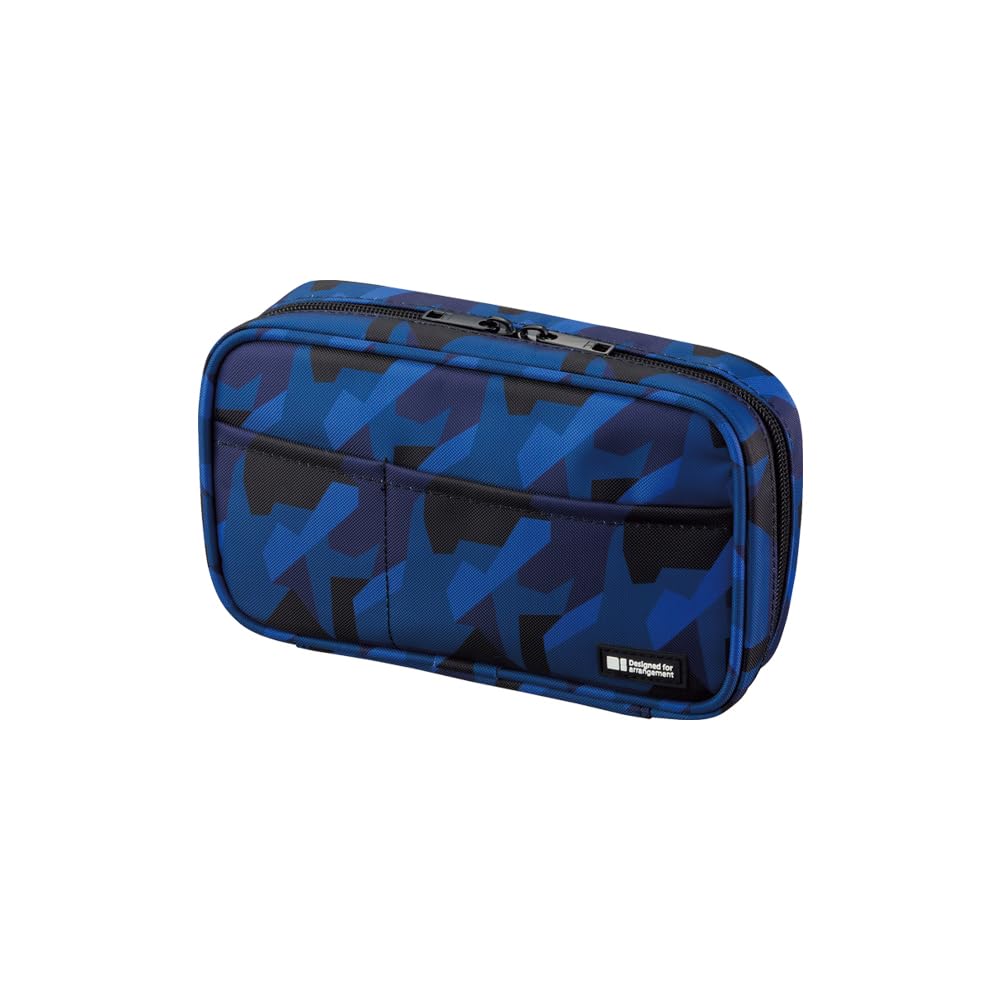 LIHITLAB Large Capacity Zipper Pencil Case For School Office College, Big Capacity 4 Compartments Pencil Bag Holder Adults Teen Boys Girls, Travel Cosmetics Storage, Navy Camo (A7551-132)
