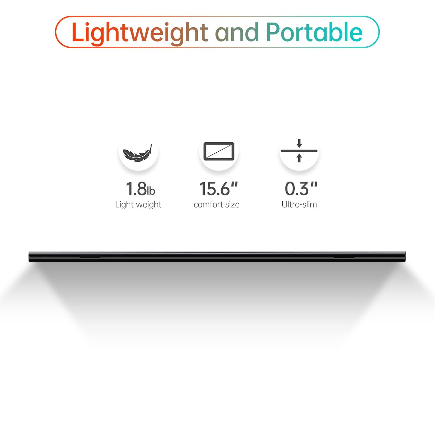 WGK 15.6 inch Portable Monitor 4K UHD 100%sRGB Travel Display HDMI/USB-C Compatible with Laptops, Desktops, Phones, PS, Mac, Xbox, Switch, and Other Gaming Devices Kickstand & Speakers VESA Mountable