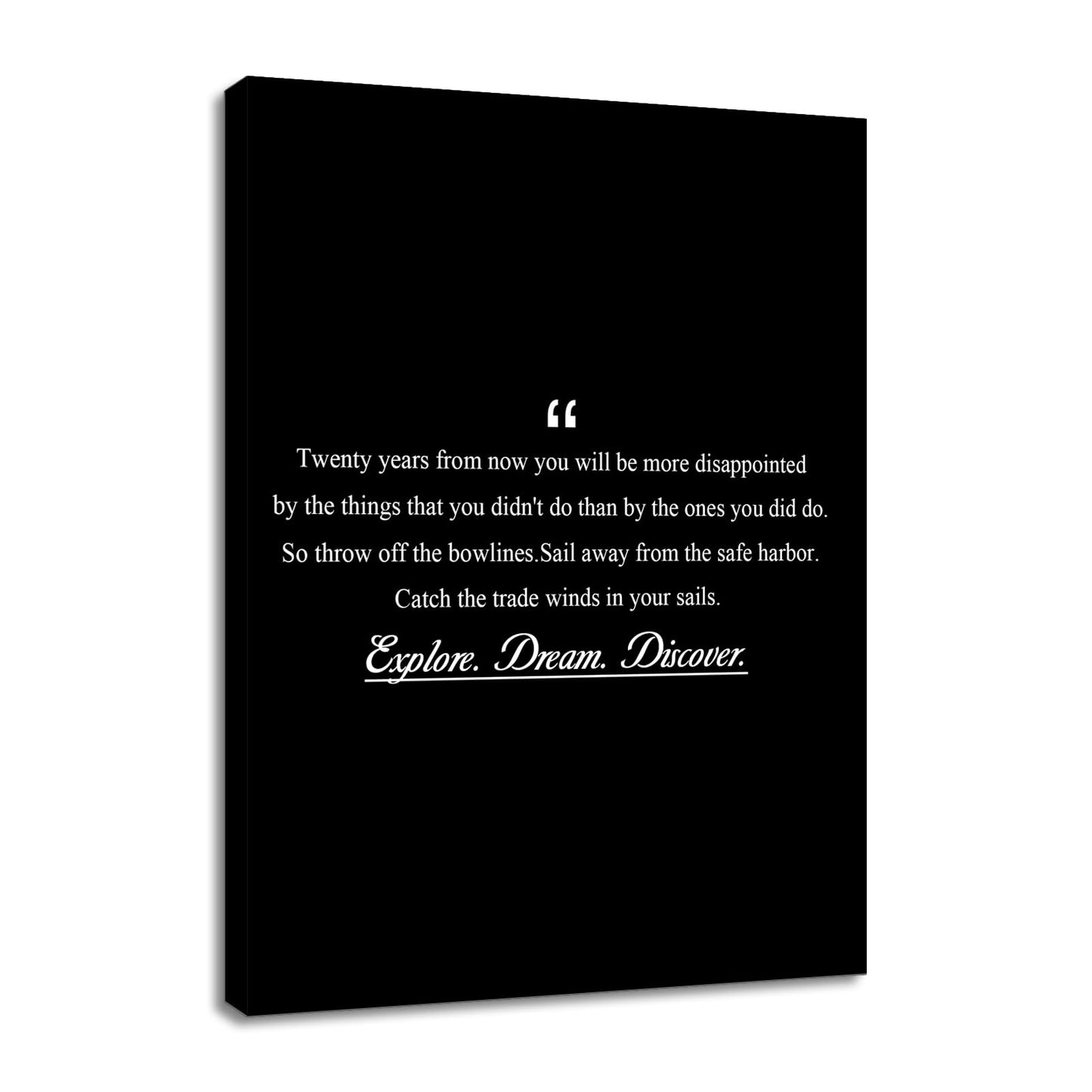 Motivational Canvas Wall Art Explore Dream Discover Entrepreneur Quotes Poster Print Inspirational Pictures Painting for Office Class Room School Wall Decoration Stretched and Framed [18''Wx24''H]