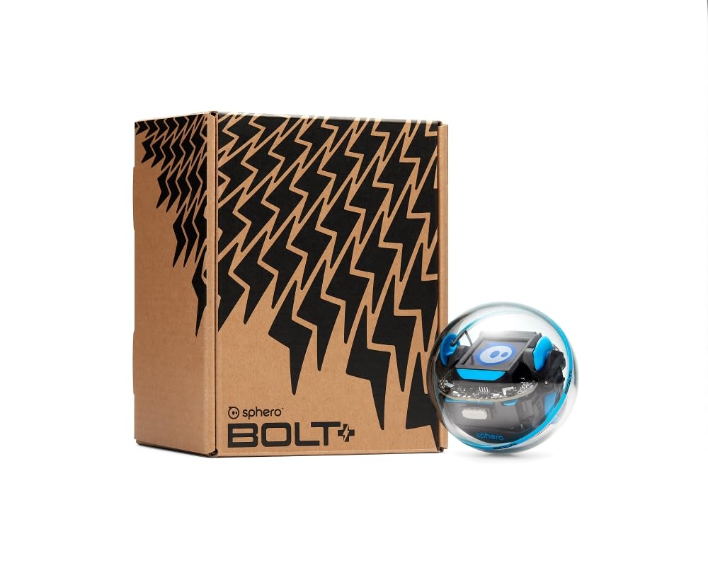 Sphero Bolt+: Coding Robot – Program with Draw, Blocks, Python & Javascript – Animated LCD Screen – Ages 8+ – Durable, Qi Charging, Waterproof