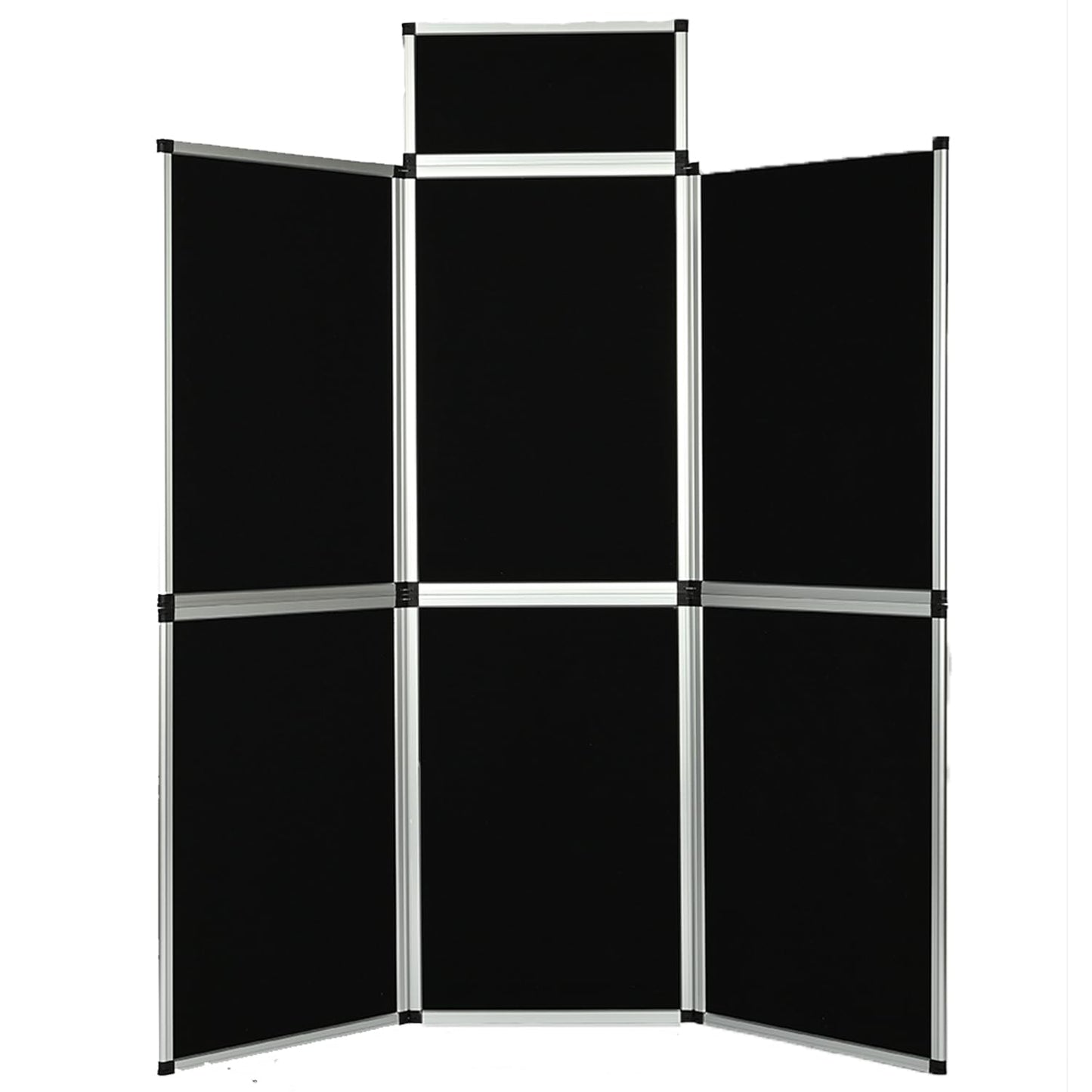 ISXACFF 6+1 Panel Trade Show Presentation Board, 82.6" H x 70.8" W Portable Display Panel System, Folding 6 Panels Exhibition Boards Single Sided Tabletop Display 6 Panels,Hook & Loop-Receptive Fabric
