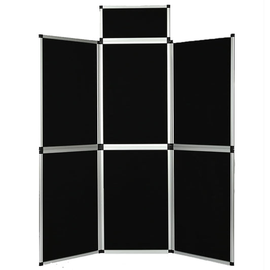 ISXACFF 6+1 Panel Trade Show Presentation Board, 82.6" H x 70.8" W Portable Display Panel System, Folding 6 Panels Exhibition Boards Single Sided Tabletop Display 6 Panels,Hook & Loop-Receptive Fabric