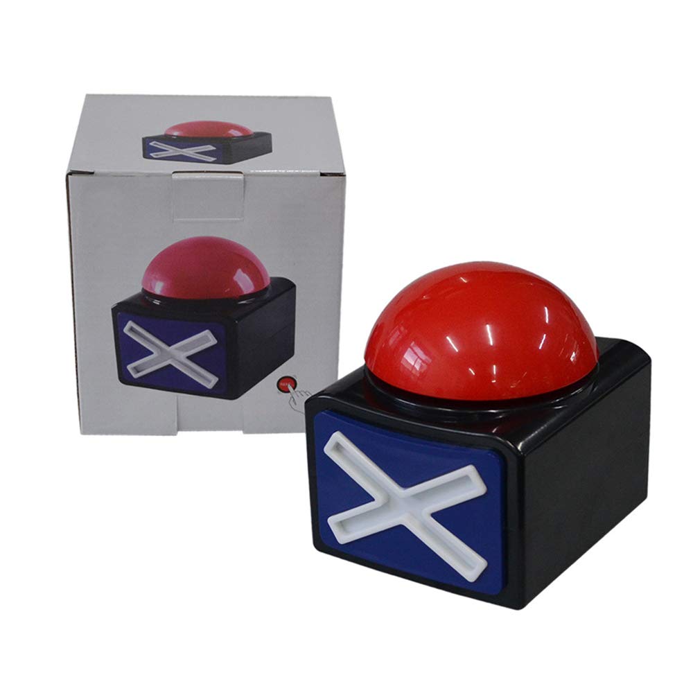 DOXISHRUKY Family Feud Buzzer, 4 Pack Game Buzzers with Lights & Sound - Quiz Buzzers for Trivia Nights, Classroom Games - Red LED & 3-Second Alarm