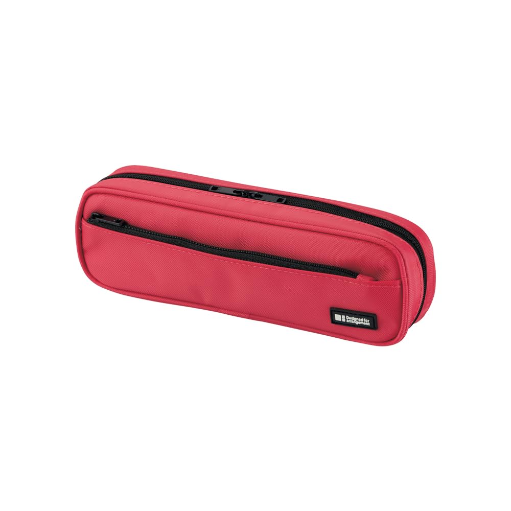 LIHIT LAB Large Capacity Zipper Long Pencil Case For School Office College, Big Capacity Pencil Bag Holder Adults Teen Boys Girls, Travel Cosmetics Storage, Coral (A7552-103)