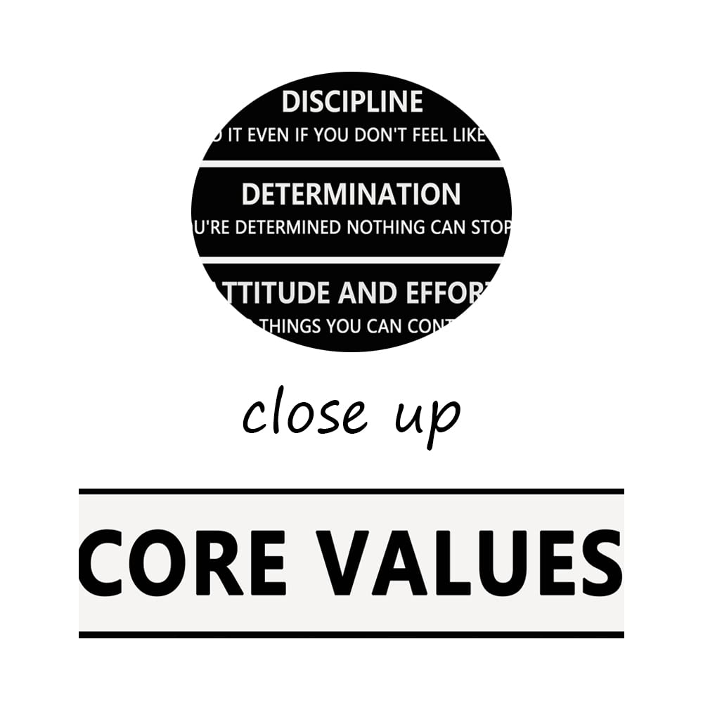 WYJZDZQ8 Inspirational Canvas Wall Art Core Values Picture Poster Inspiring Wooden Artwork Motivational Positive Quote Painting for Office Home Classroom Decor Framed Ready to Hang[12''W X 18''H]