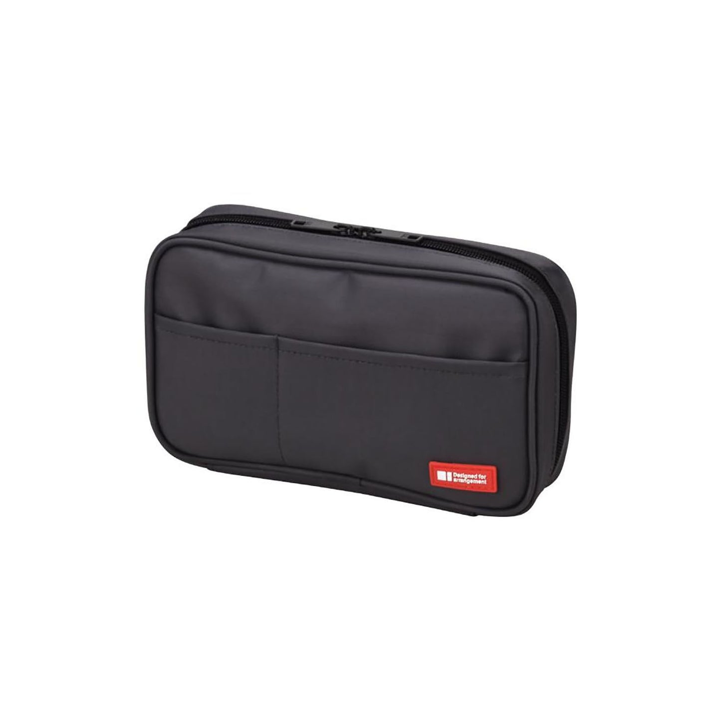 LIHIT LAB Large Capacity Zipper Pencil Case For School Office College, Big Capacity 4 Compartments Pencil Bag Holder Adults Teen Boys Girls, Travel Cosmetics Storage, Black (A7551-24)