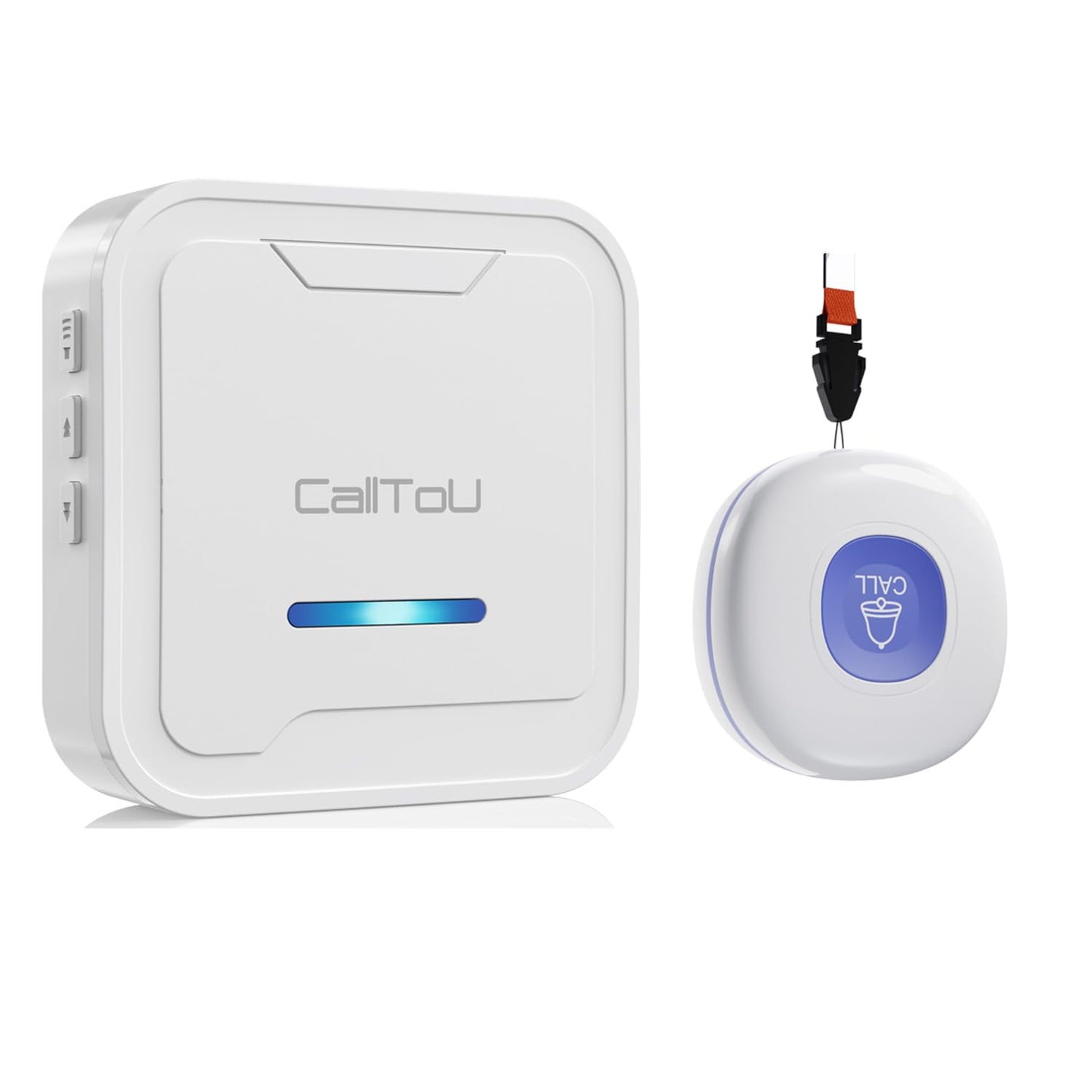 CallToU Wireless Caregiver Pager System, 500+ ft Range, Plug-in Receiver & Waterproof Call Button, Nurse Alert Emergency Call Button for Elderly, Home & Patient Care, Expandable Assist Call System
