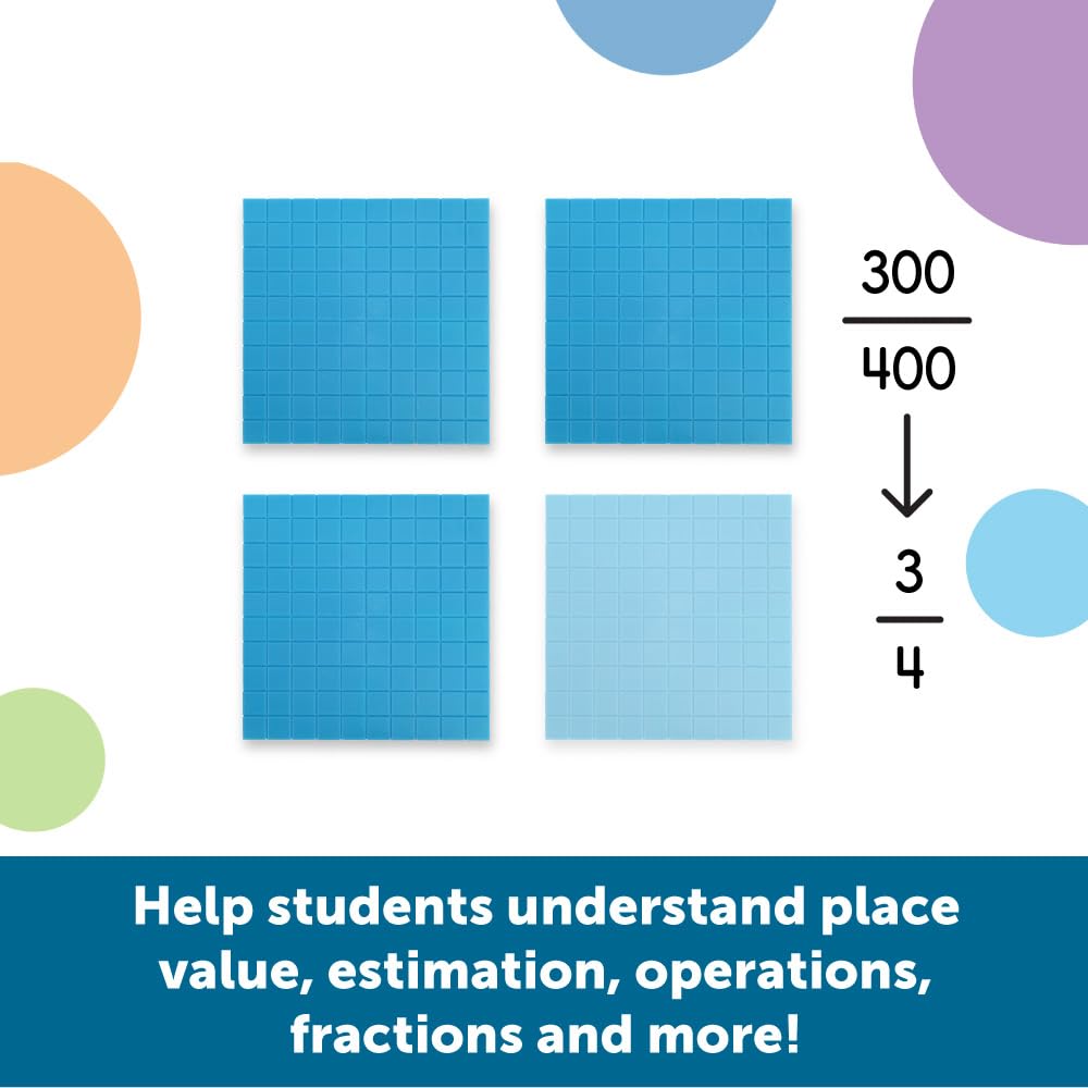 Learning Resources Brights Base Ten Classroom Set, 20-25 Students, 823 Piece Set, Ages 6+