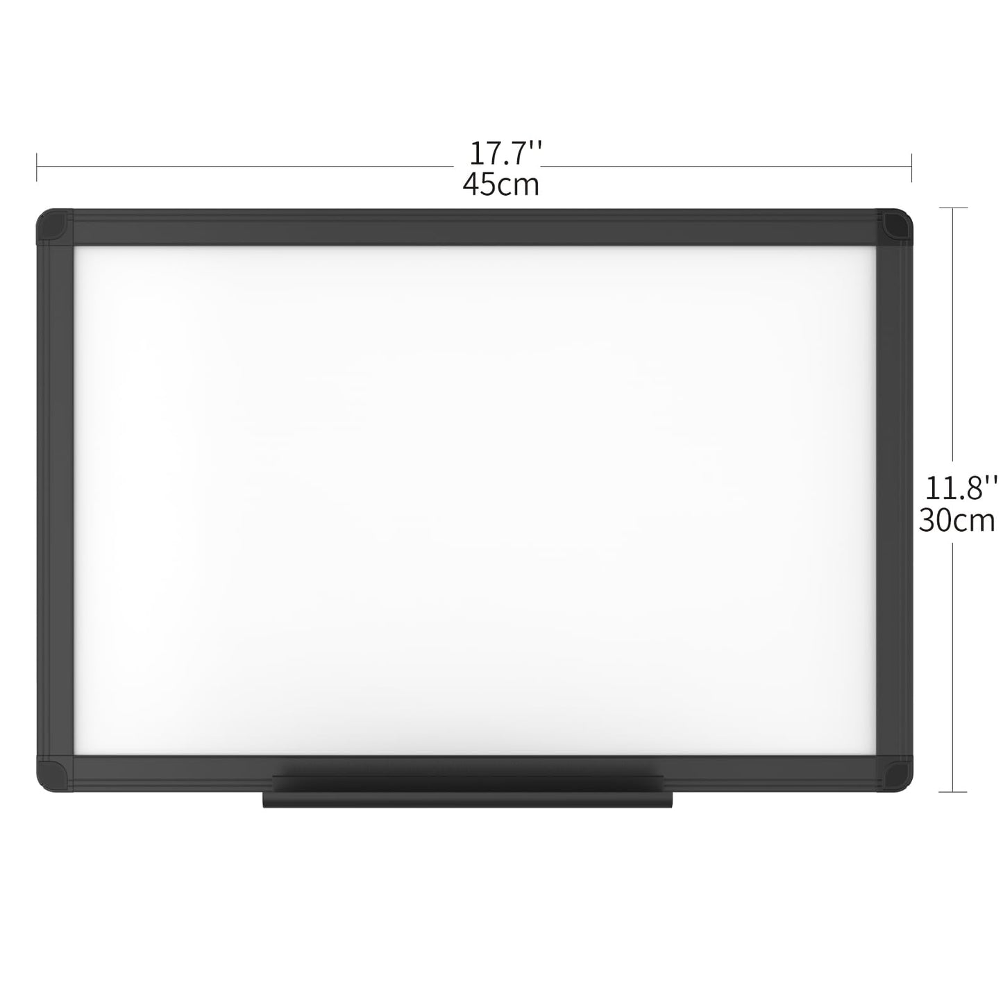 VIZ-PRO Magnetic Whiteboard/Dry Erase Board with Black Aluminium Frame, 18 X 12 Inches, Includes 1 Eraser & 2 Markers & 4 Magnets