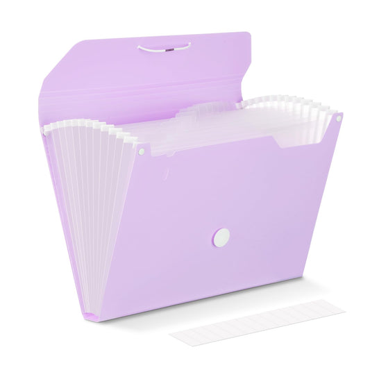 Comix Accordion File Organizer, 13 Pocket, Purple