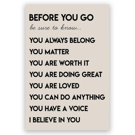 Motivational Phrases Wall Art Prints: Inspirational Decor - Positive Affirmations for Kids Room, Living Room, Office & Classroom - 8x12in Unframed