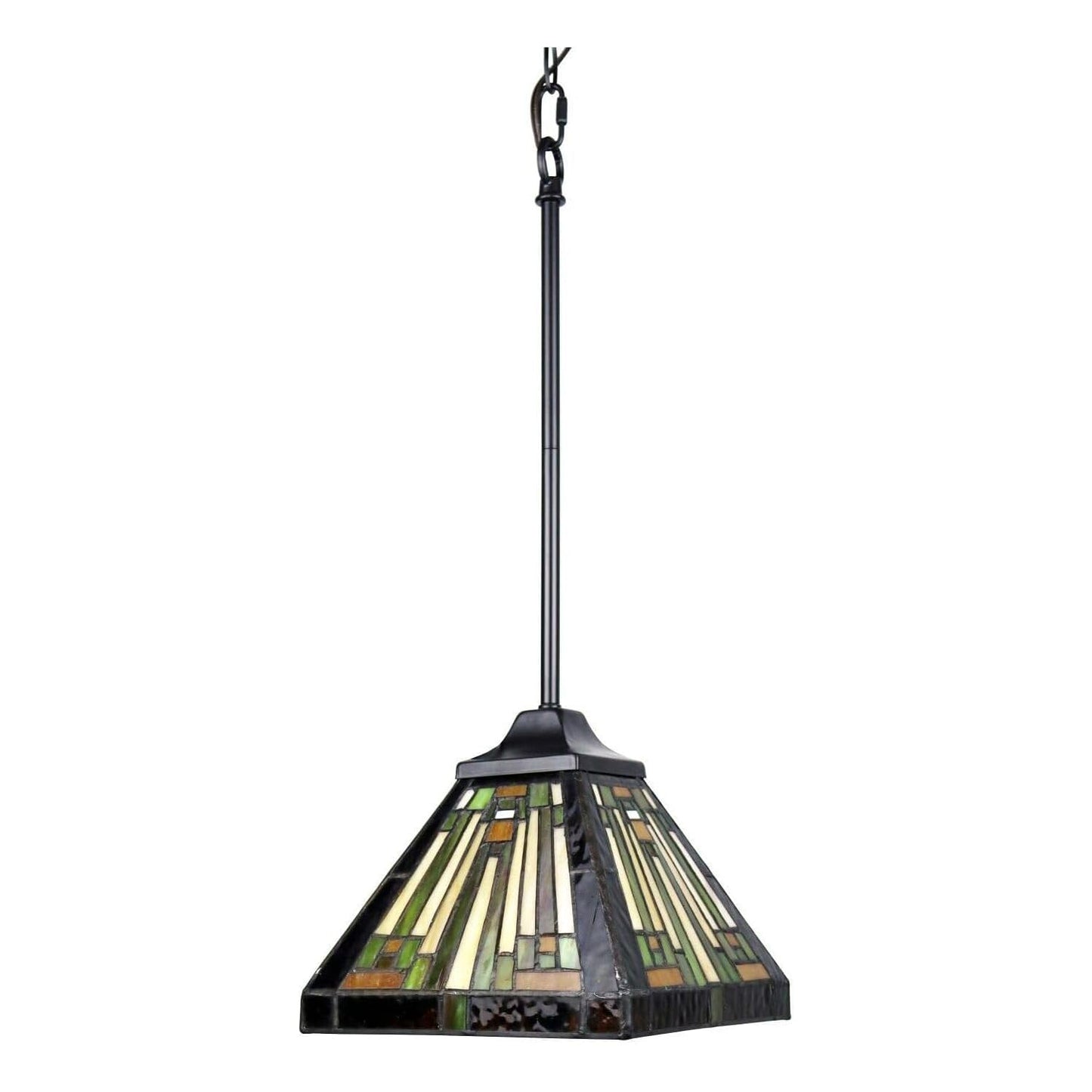 Chloe Lighting Innes Tiffany-Style Mini Pendant 1 Light 8in Wide Multicolor Glass Model CH33359MR08-DP1