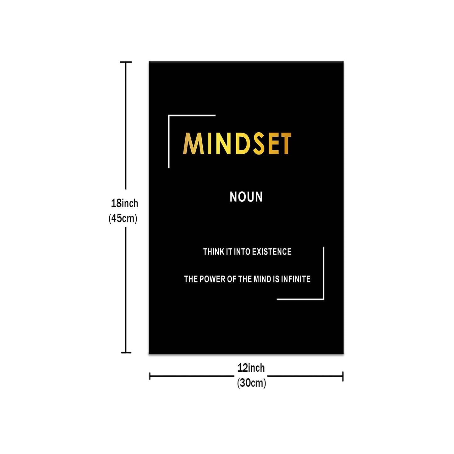 Motivational Canvas Wall Art Work Inspirational Entrepreneur Quotes Picture Poster Positive Mindset Motto Painting Print Artwork for Bedroom Living Room Wall Decoration Ready to Hang [12''Wx 18''H]